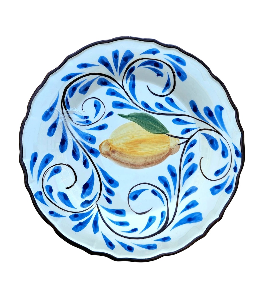 Les-Ottomans Ceramic Positano Lemons Dessert Plate (22cm) Blue Image 1