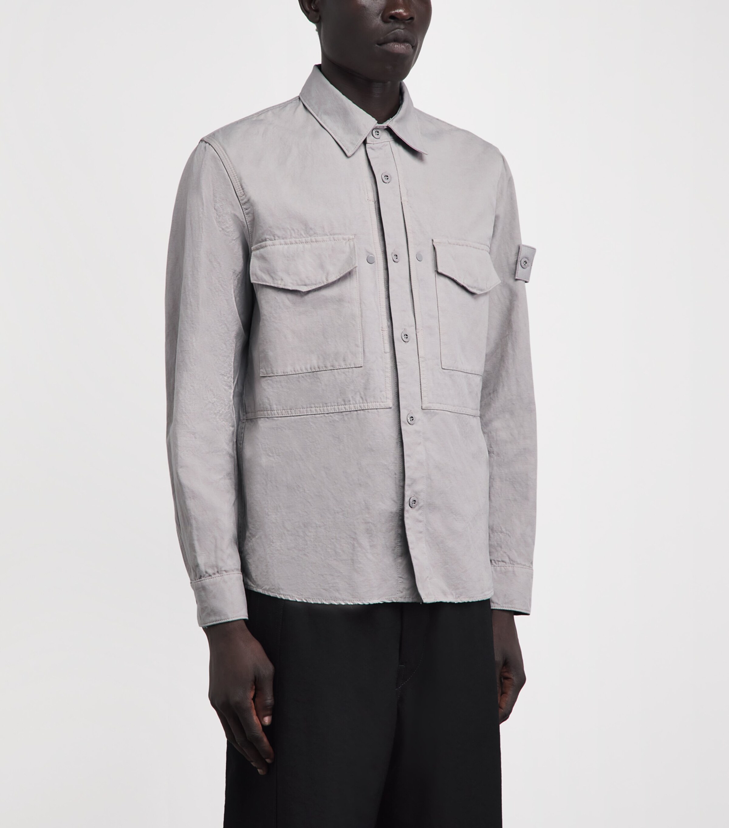Stone Island Mens Canvas Ghost Overshirt Image 4