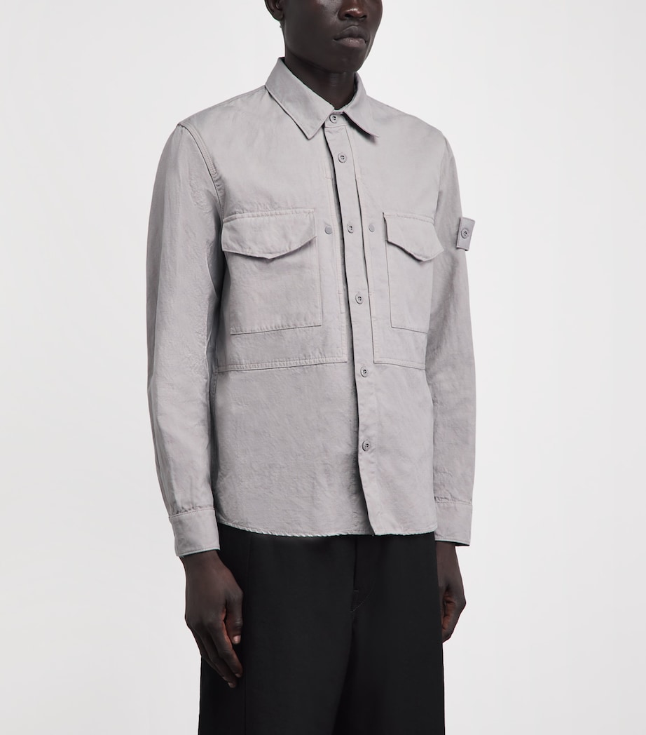 Stone Island Mens Canvas Ghost Overshirt Image 4