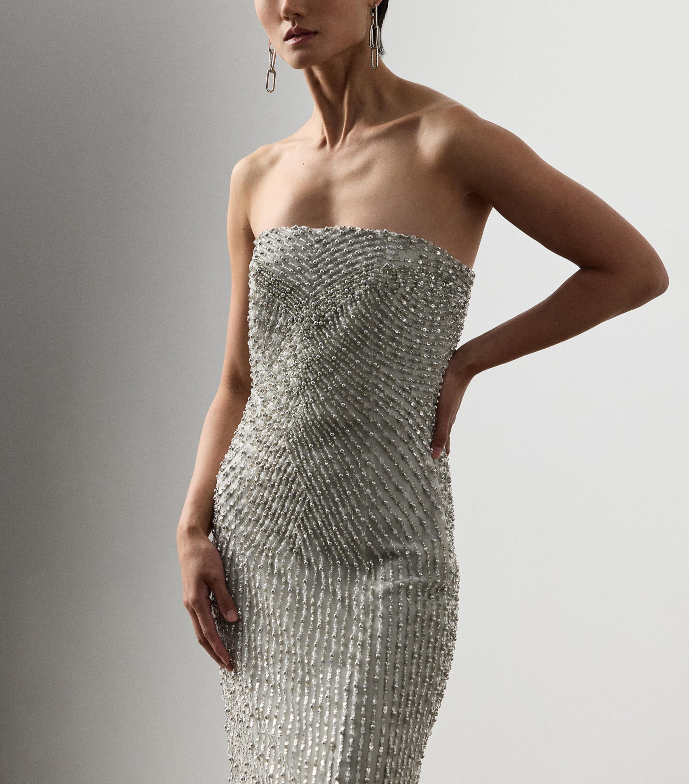 Embellished Shelly Maxi Dress SILVER-040 Image 4