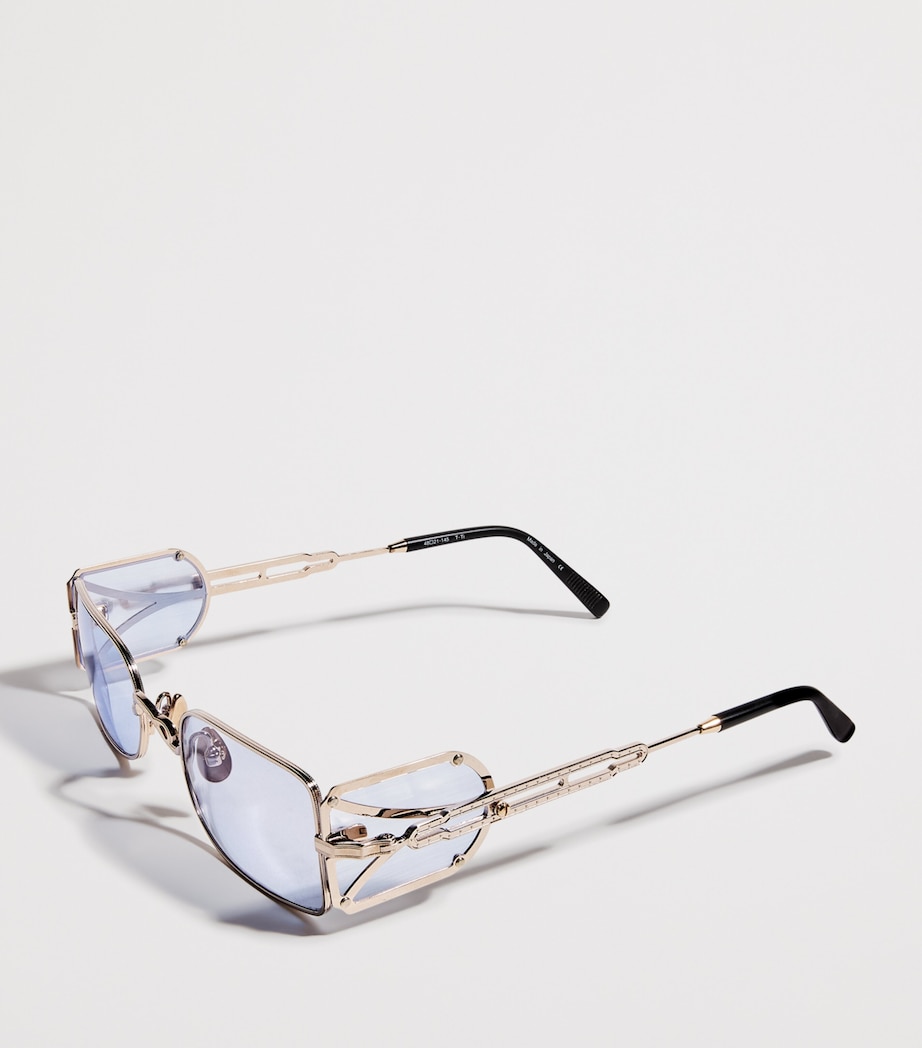 Matsuda 10611H Square Sunglasses Pale Gold Café Blue Image 2