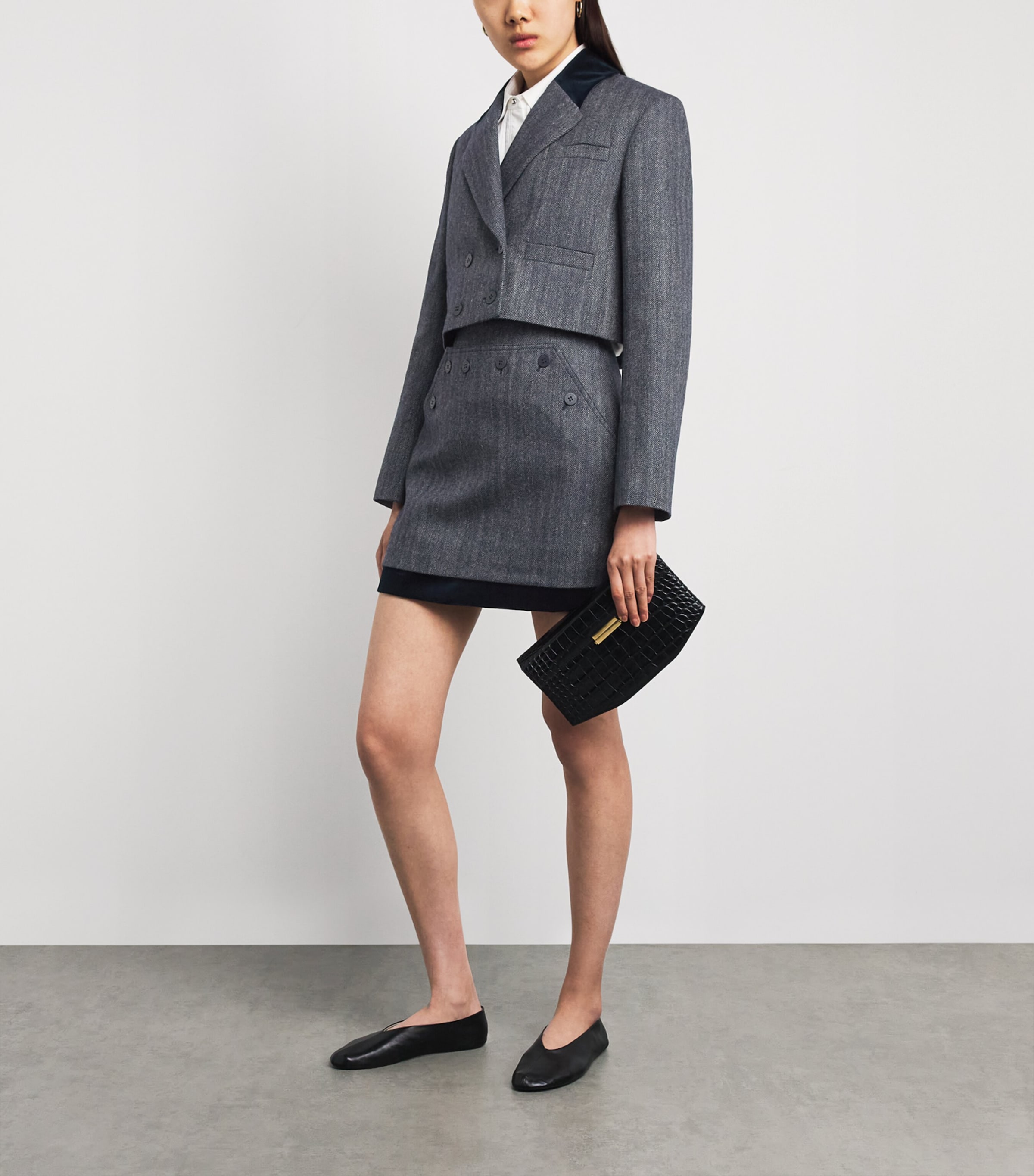 Claudie Pierlot Womens Wool-Blend Tweed Mini Skirt Dual Color Image 2