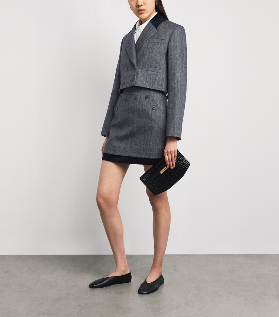 Claudie Pierlot Womens Wool-Blend Tweed Mini Skirt Dual Color Image 2