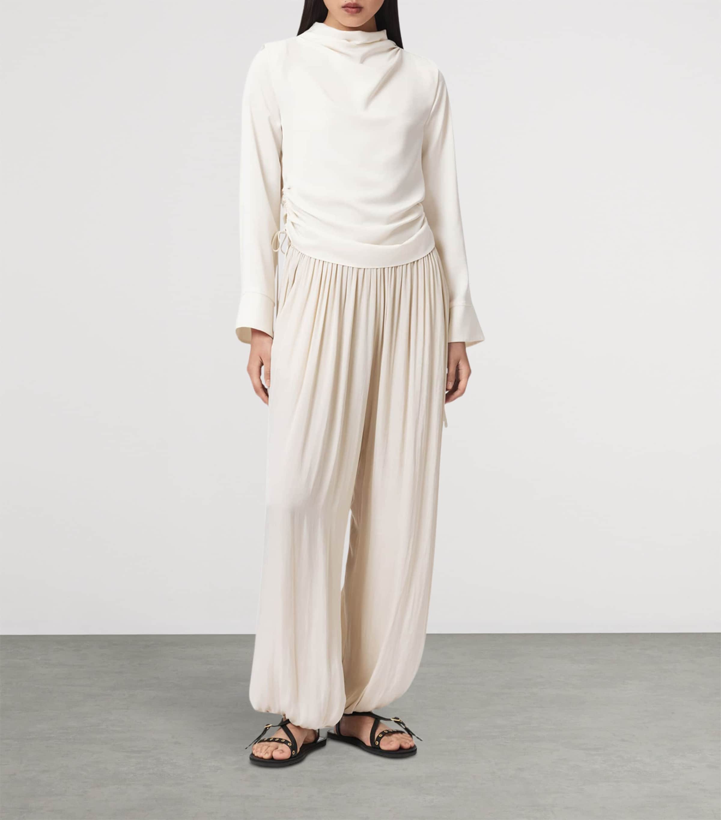 AllSaints Womens Long-Sleeve Leslie Top Antique White Image 2