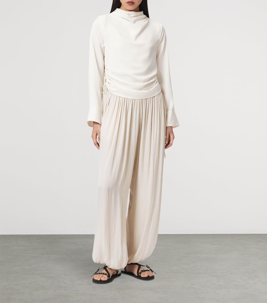 AllSaints Womens Long-Sleeve Leslie Top Antique White Image 2