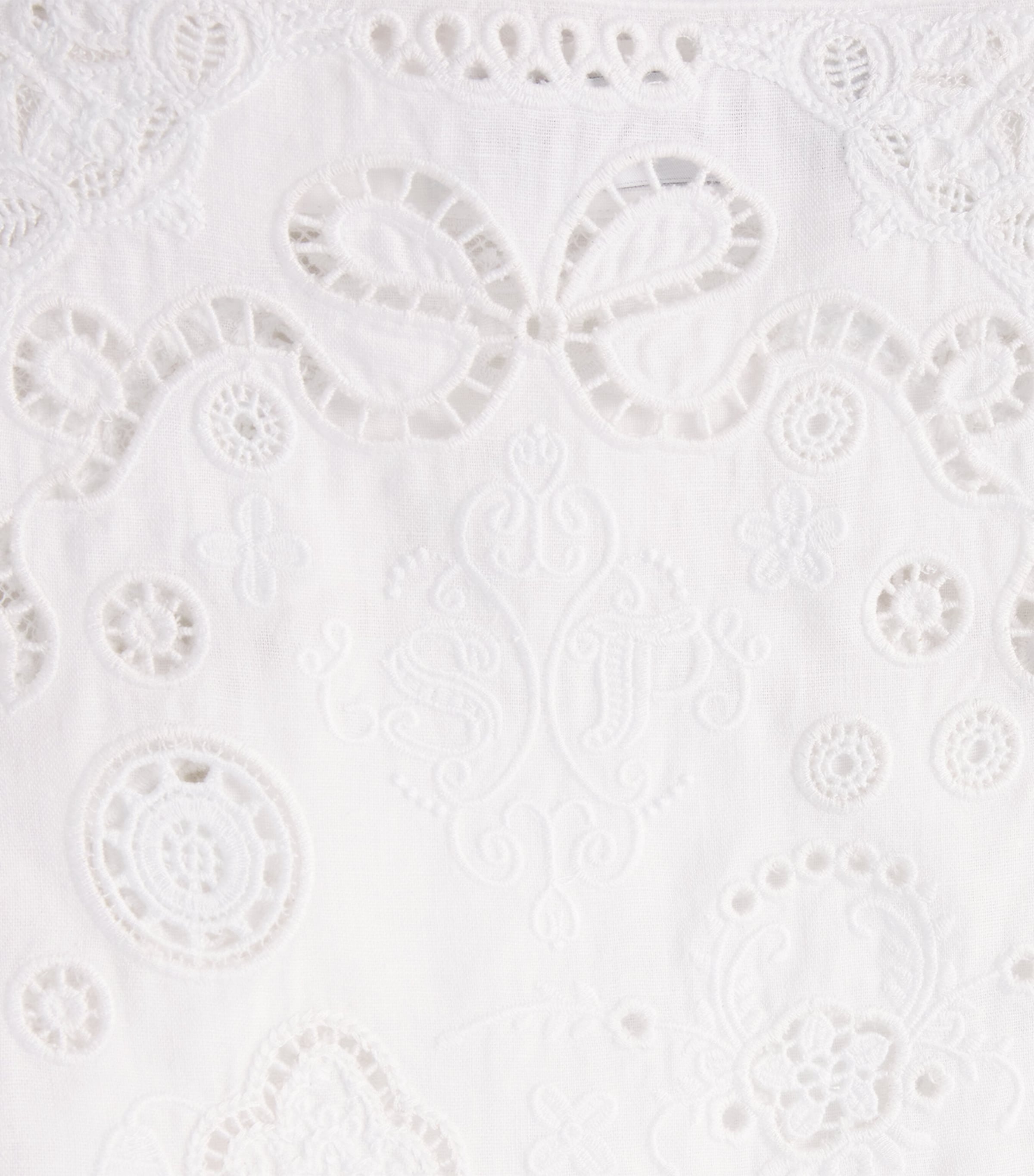 Self-Portrait Womens Linen-Cotton Embroidered Mini Dress White Image 6