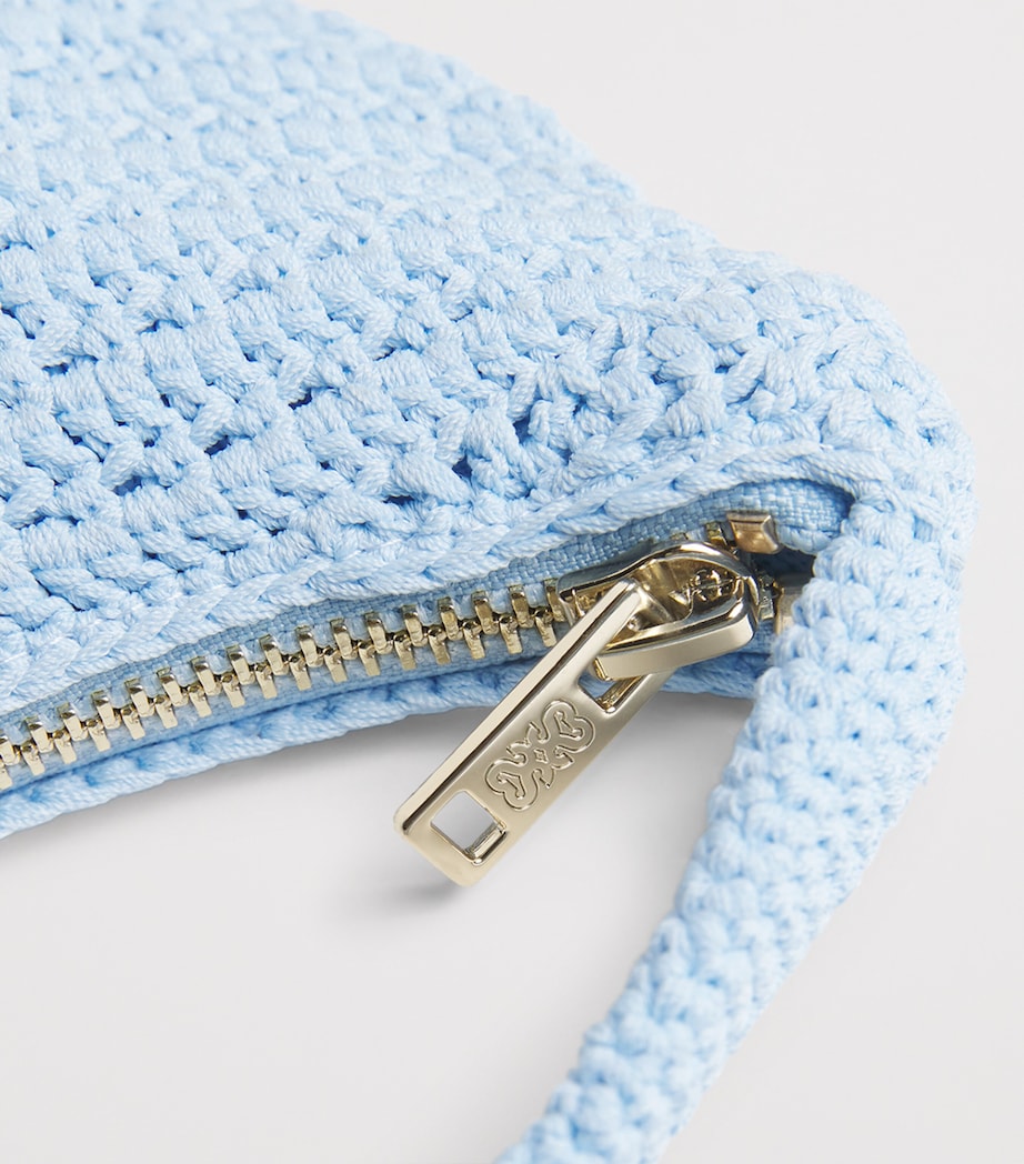 Sandro Paris Crochet Mini Bag Sky Blue Image 5