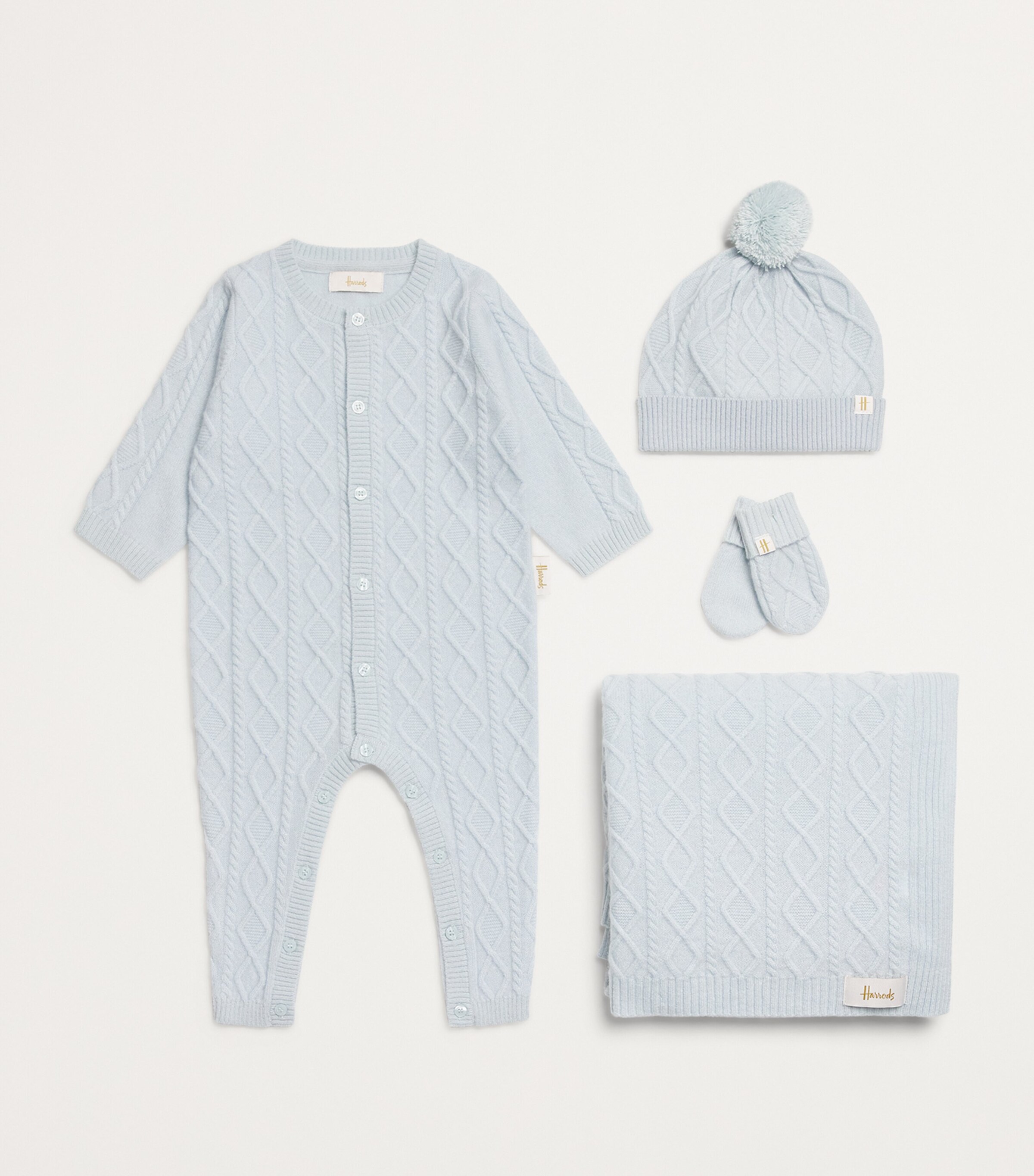 Harrods Baby Boy Cashmere Set Hamper Blue Image 3