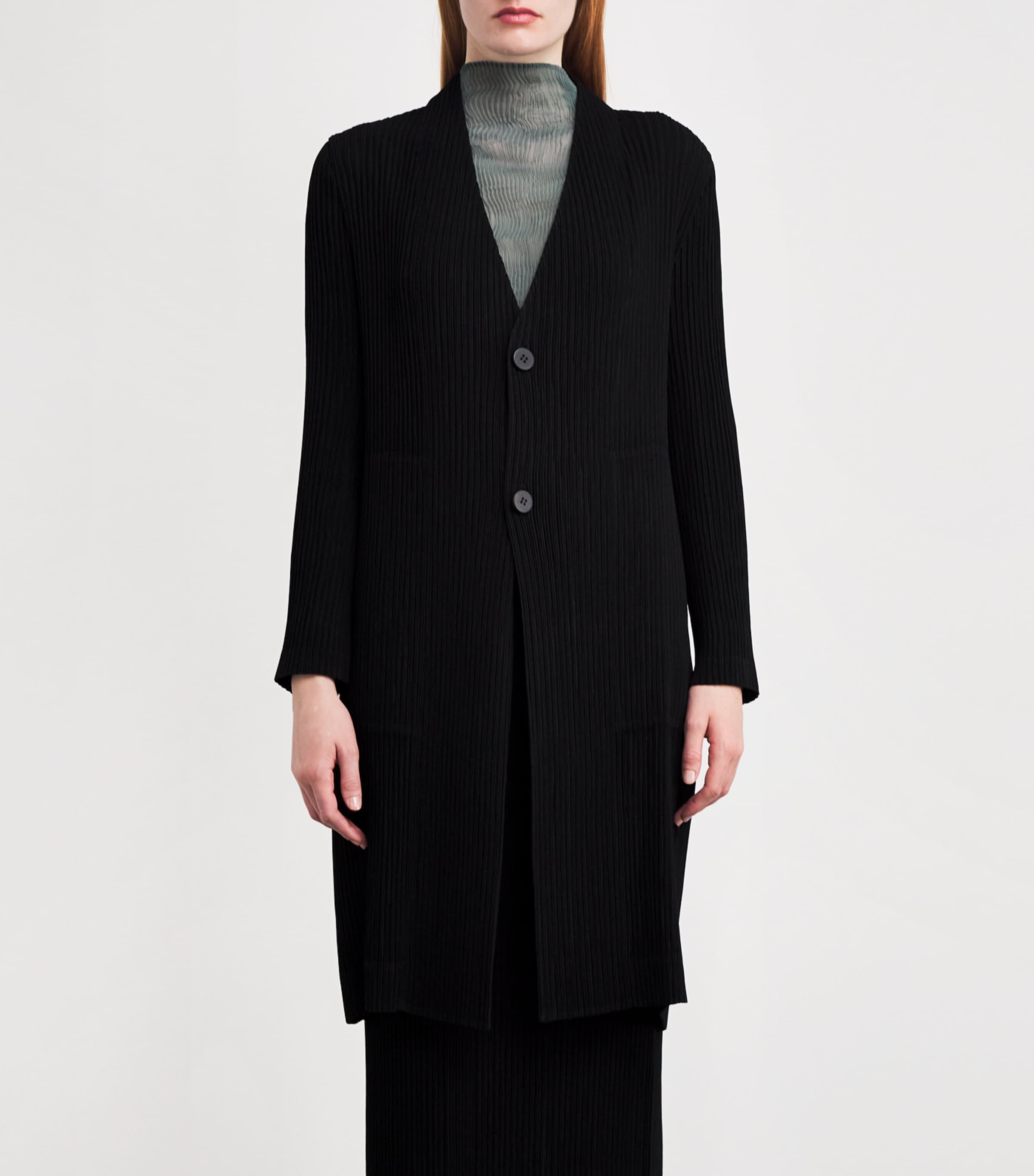 Hatching Pleats Longline Coat 15 Image 3