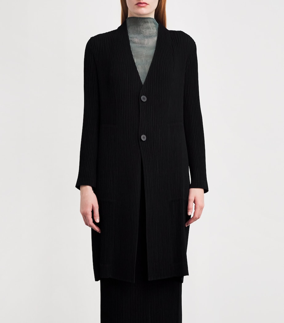 Hatching Pleats Longline Coat 15 Image 3