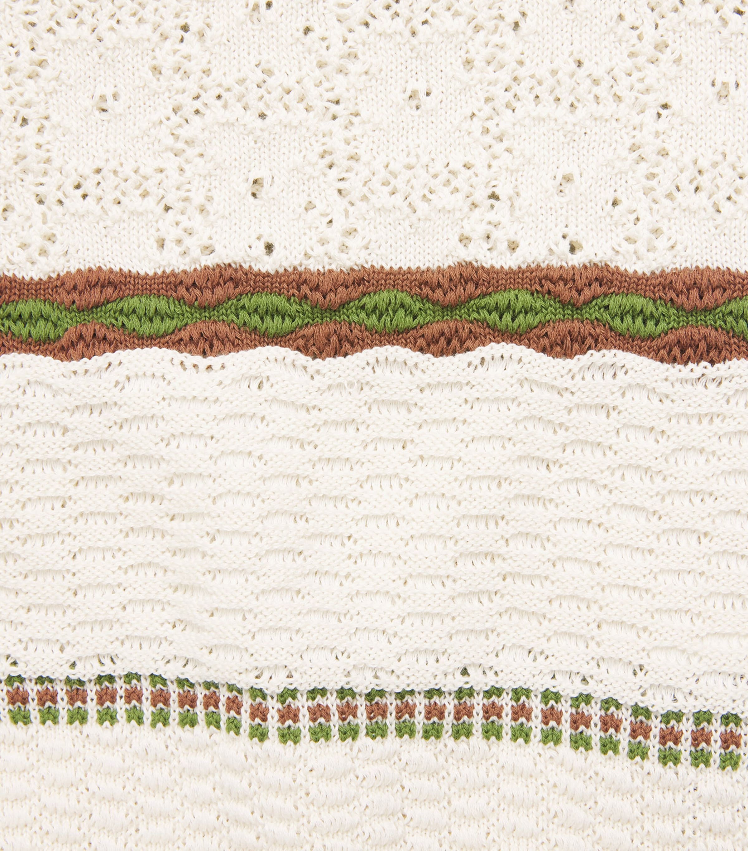 Cotton Knitted Stripe T-Shirt BTG180 BUT/TOB/GRN Image 5