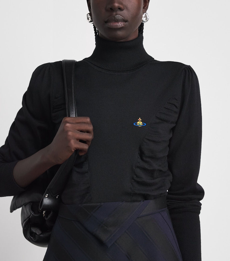 Vivienne Westwood Womens Wool Rollneck Pamela Sweater Black Image 3