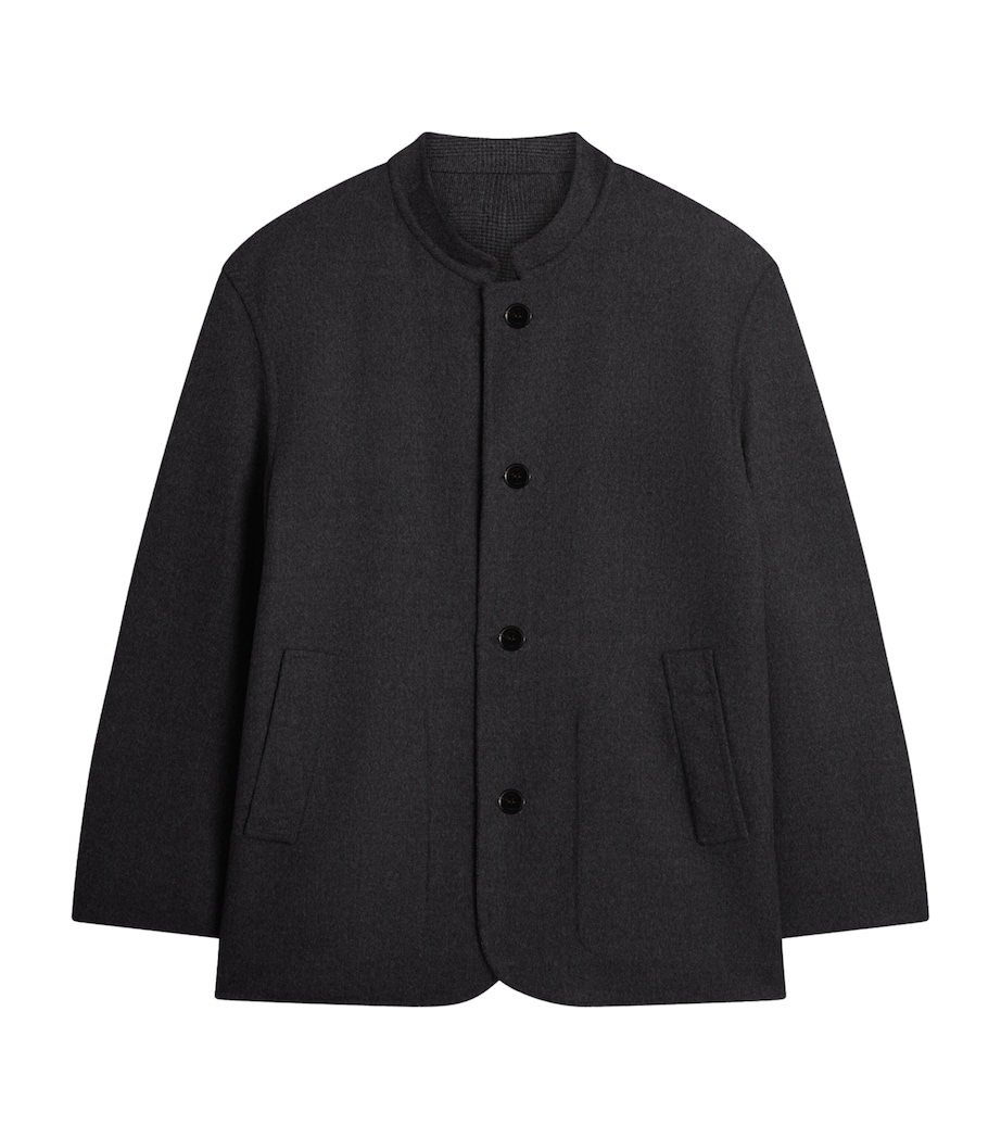 Wool Reversible Double-Faced Driving Jacket 013CHARCOAL MELANGE Image 1