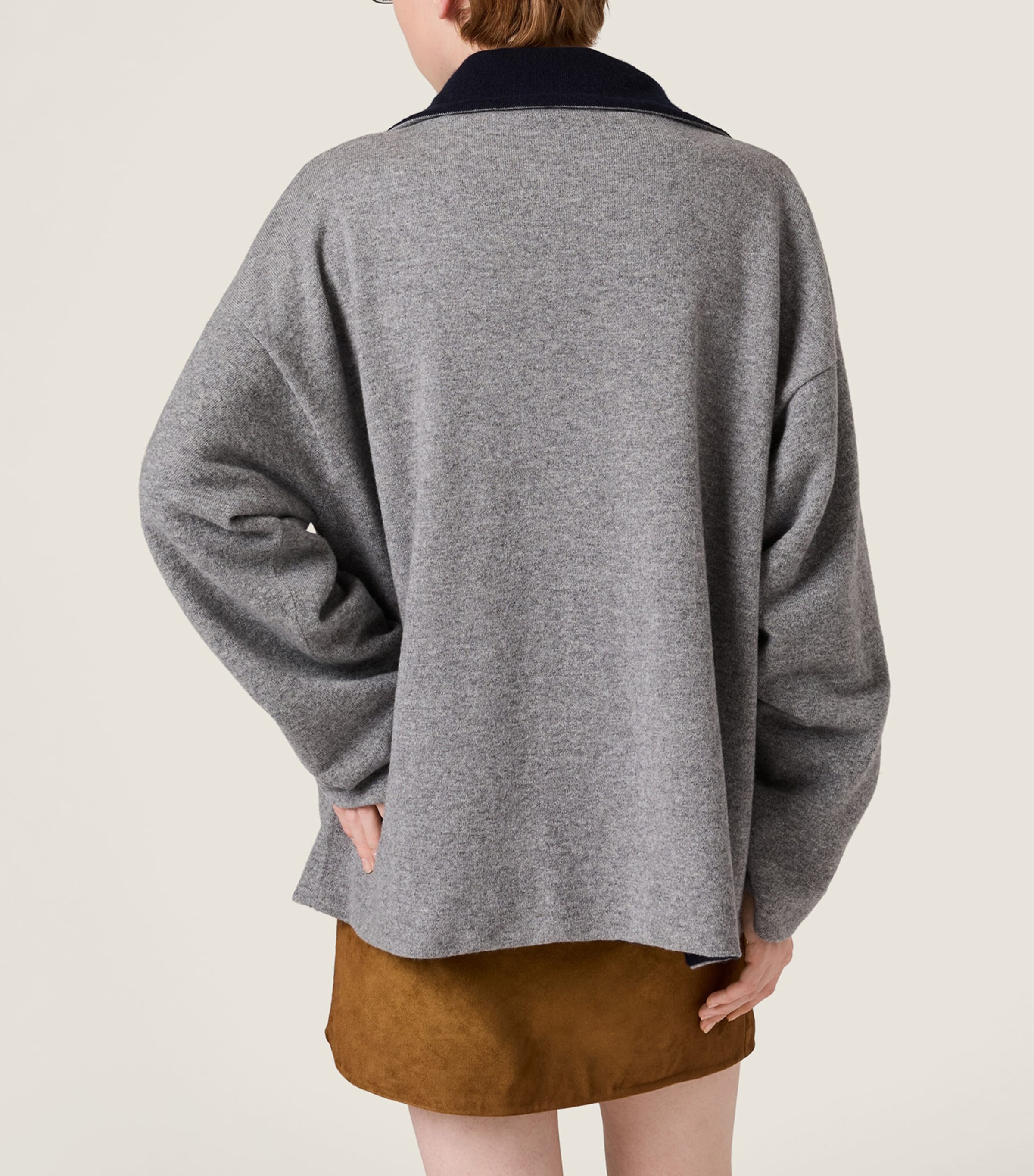 Miu Miu Womens Cashmere Half Zip Sweater Image 3