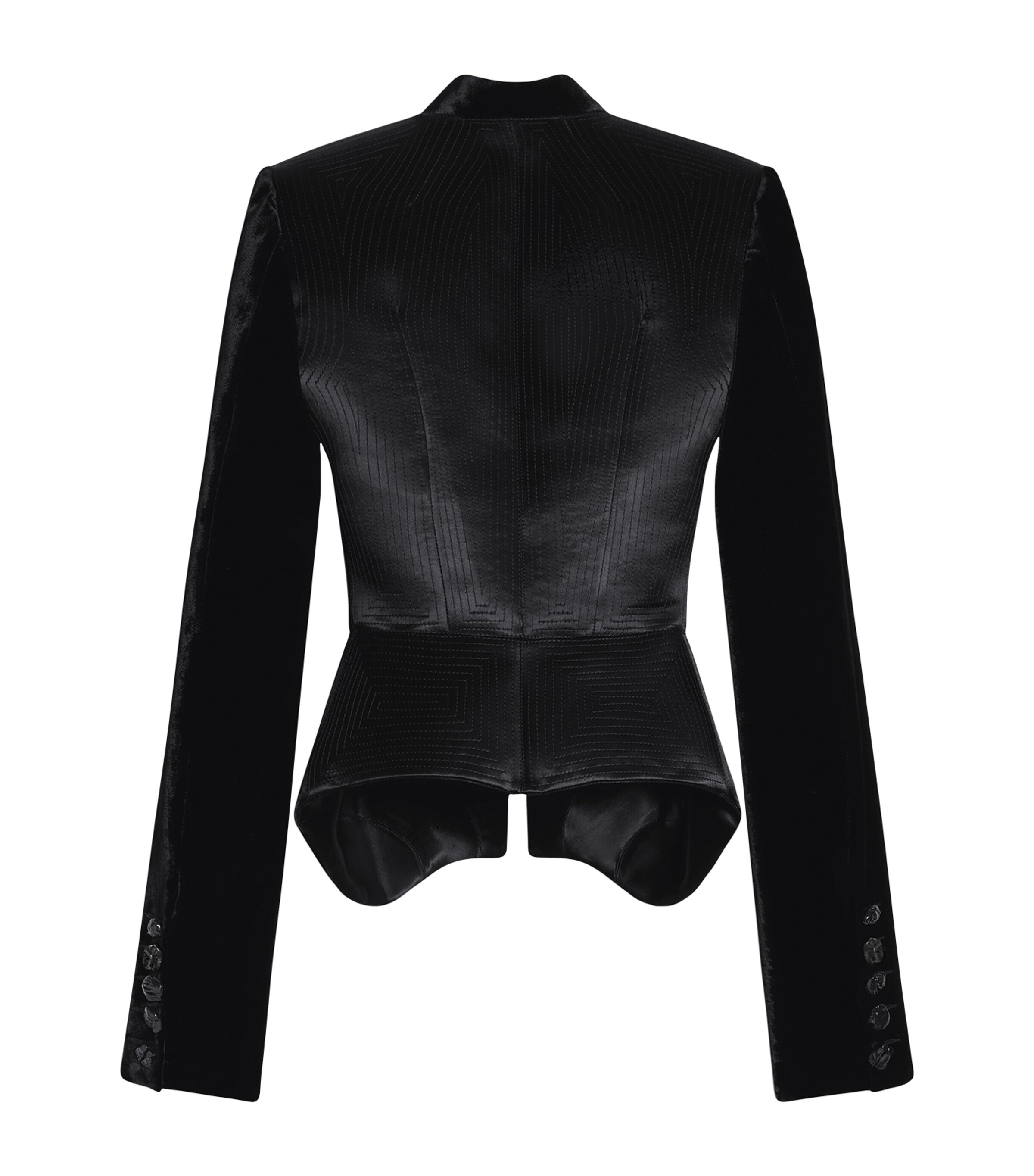 Schiaparelli Womens Satin-Velvet Embroidered Elsa Jacket Black Image 6
