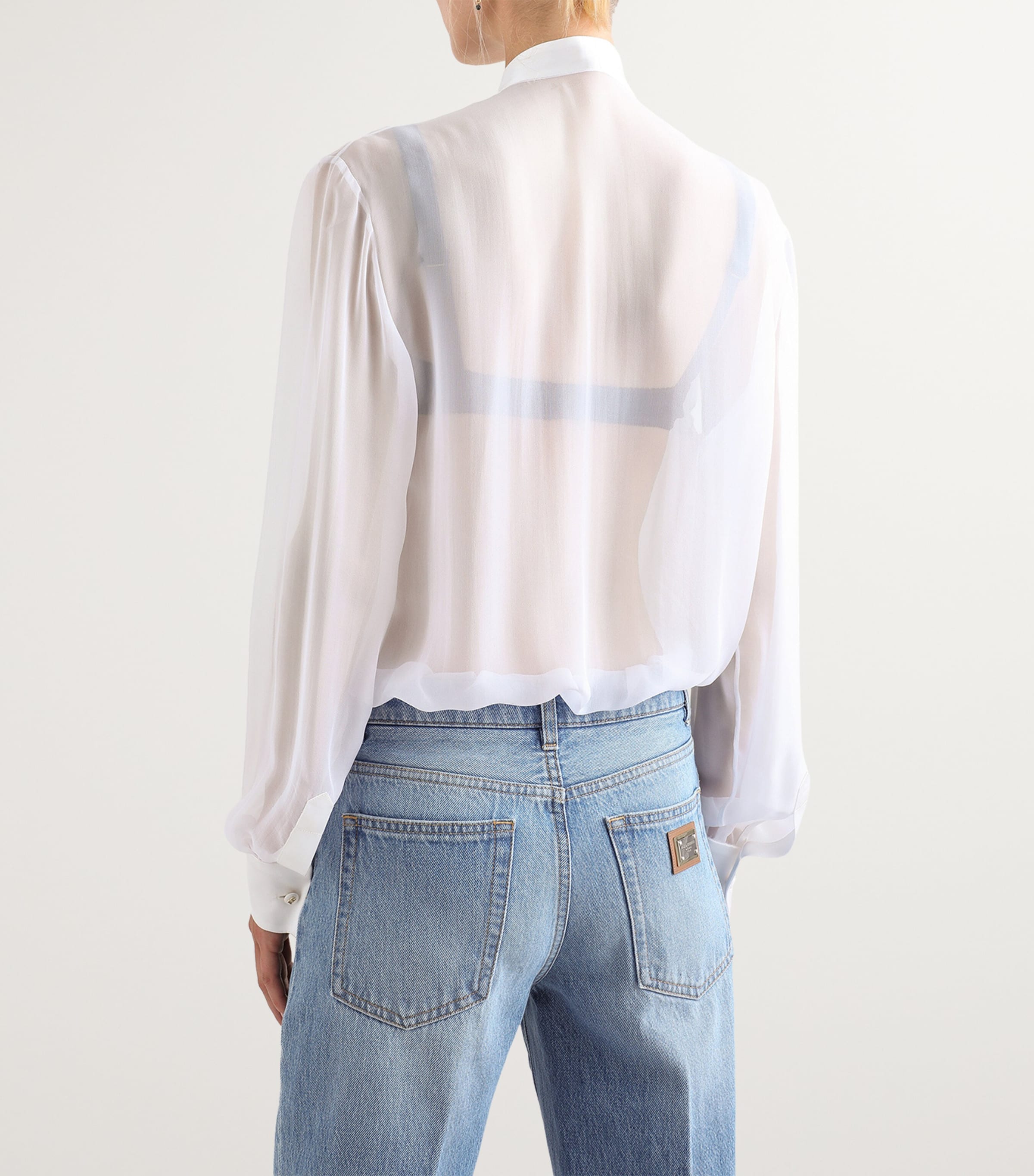 Dolce & Gabbana Multi Silk Bow-Detail Blouse | Harrods UK