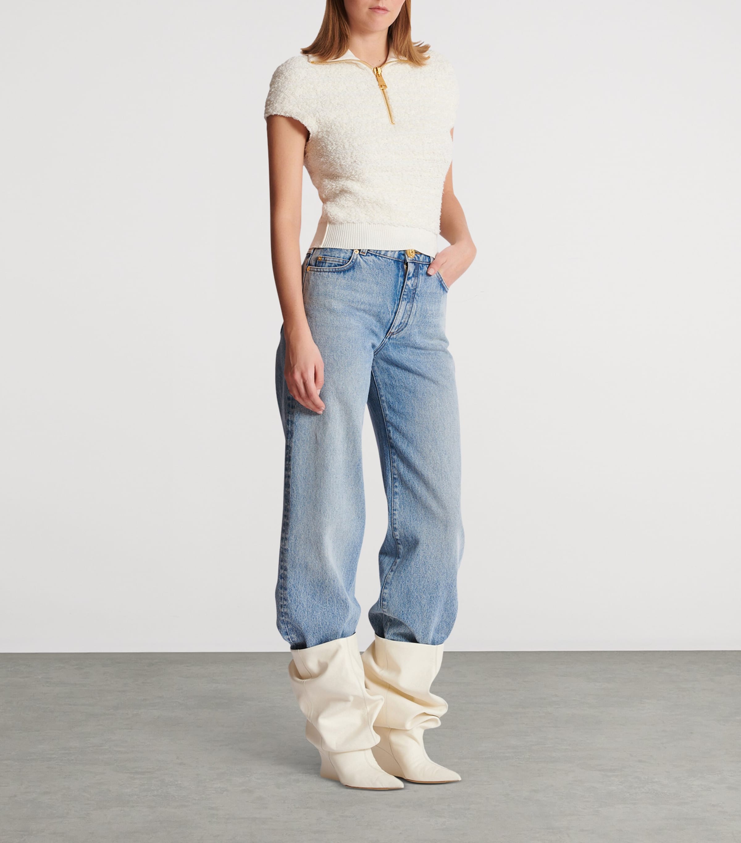 Tweed Half-Zip Top 0KA NATUREL Image 2