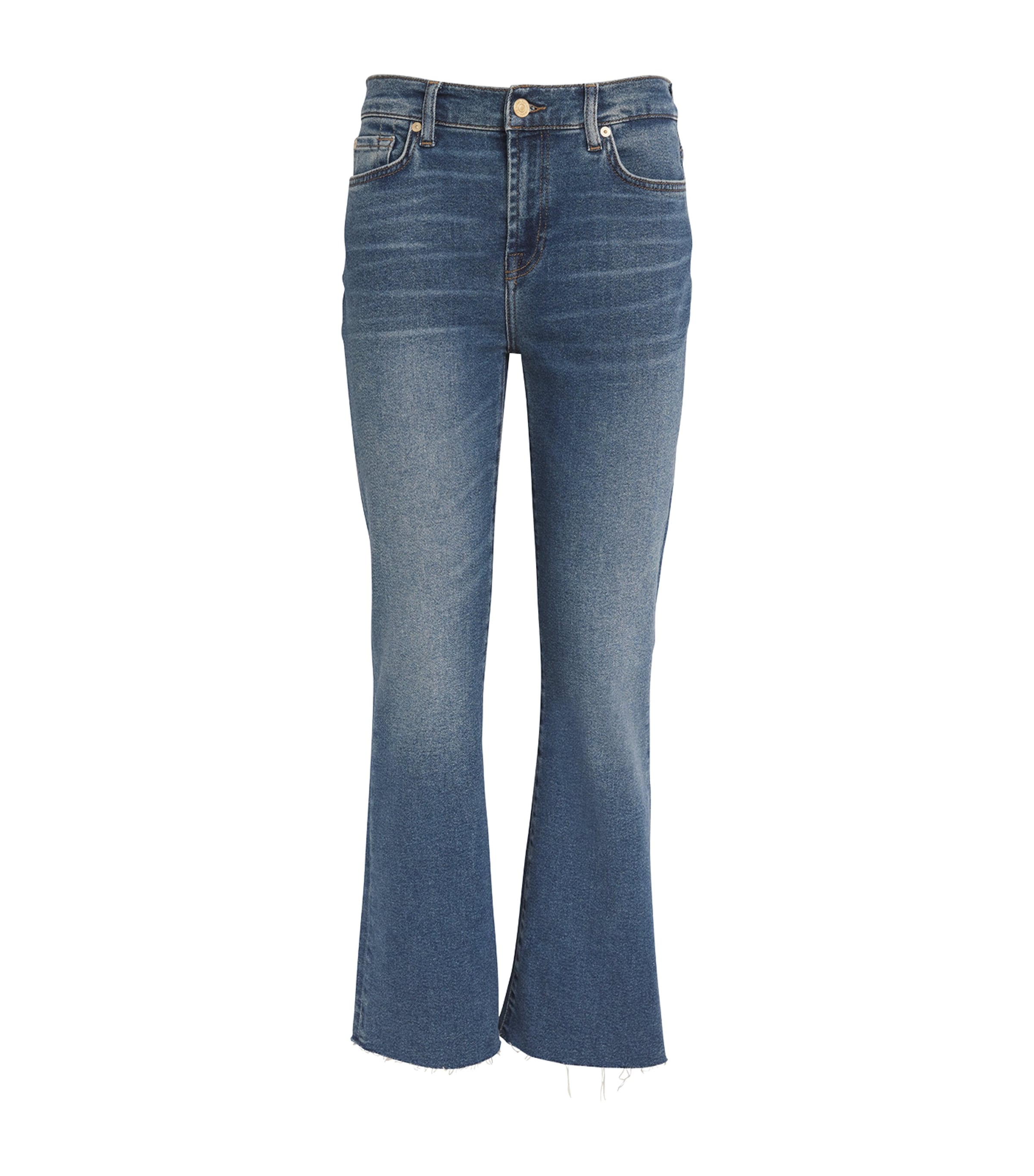 Shop 7 For All Mankind Flared Daisy Jeans In Blue