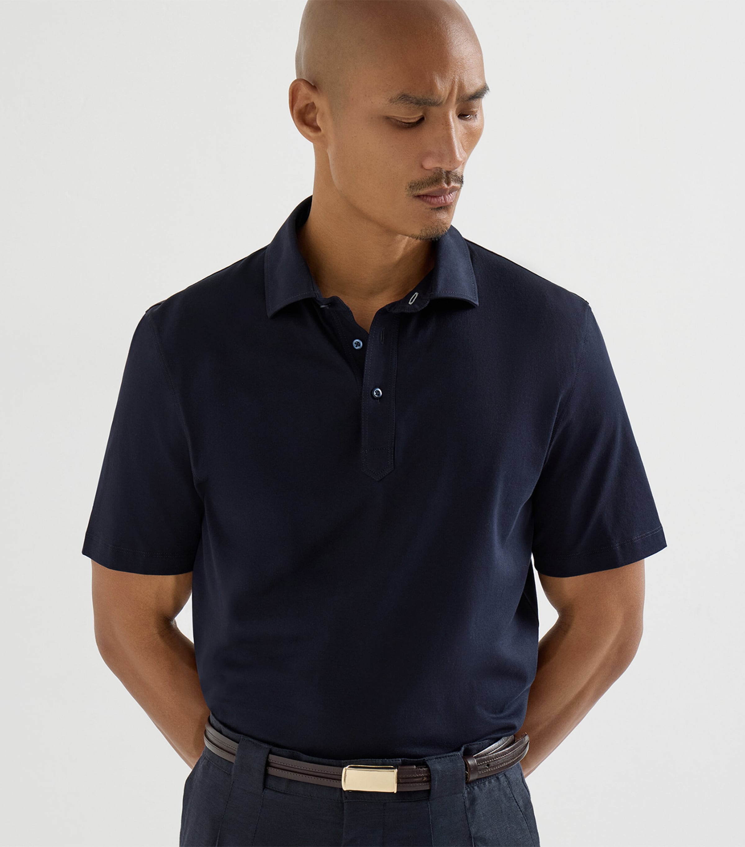 Brunello Cucinelli Mens Cotton Jersey Polo Shirt Image 4