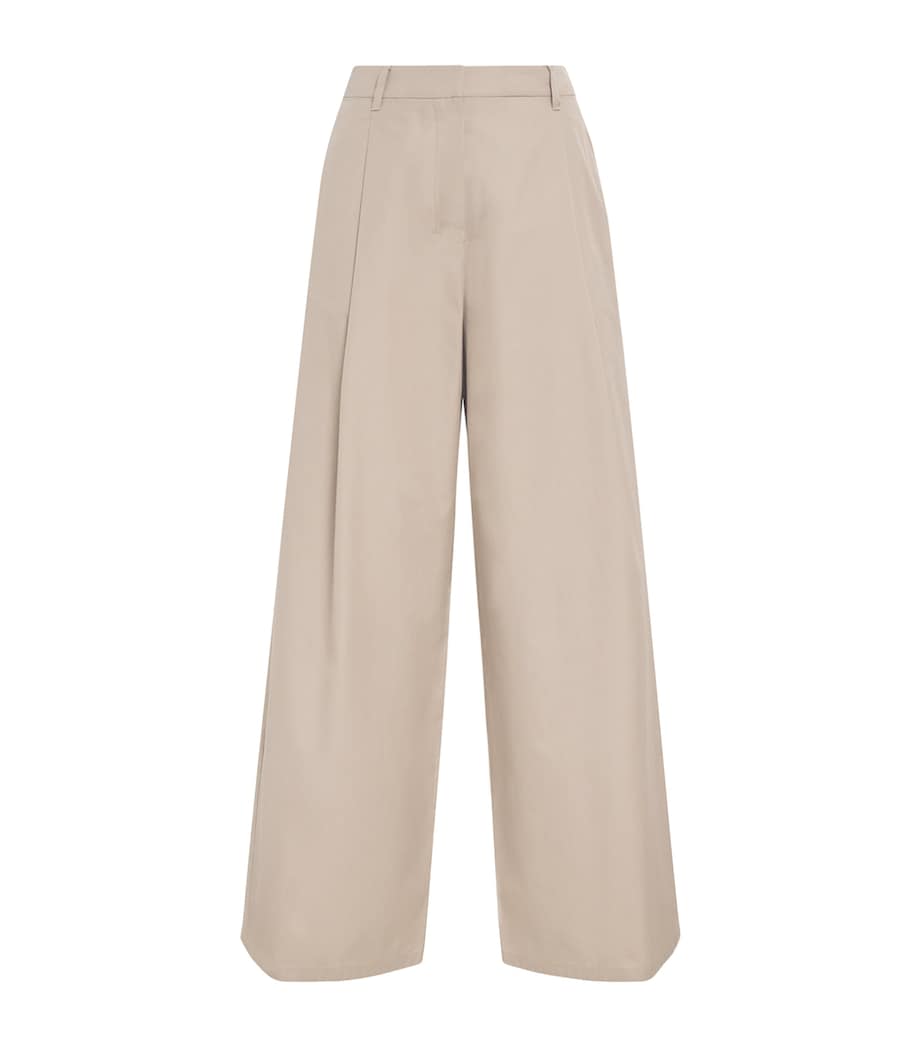 Cotton Poplin Wide-Leg Nora Trousers TURTLEDOVE Image 1