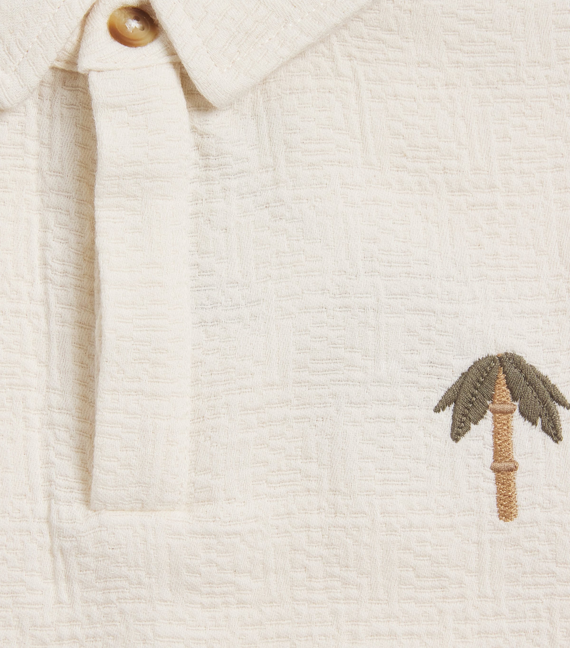 Donsje Palm Tree Polo Shirt (0 Months-4 Years) White Image 3