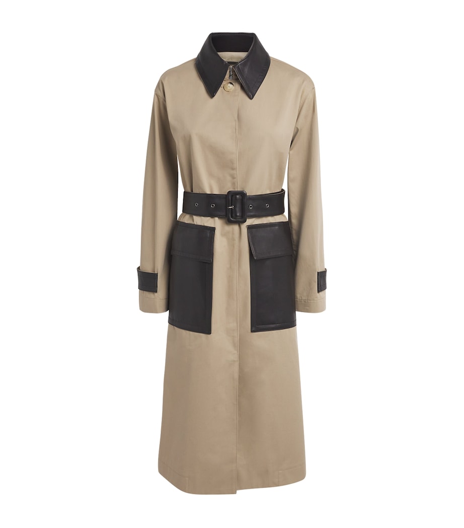 Joseph Womens Cotton Zaman Trench Coat Dark Powder Image 1