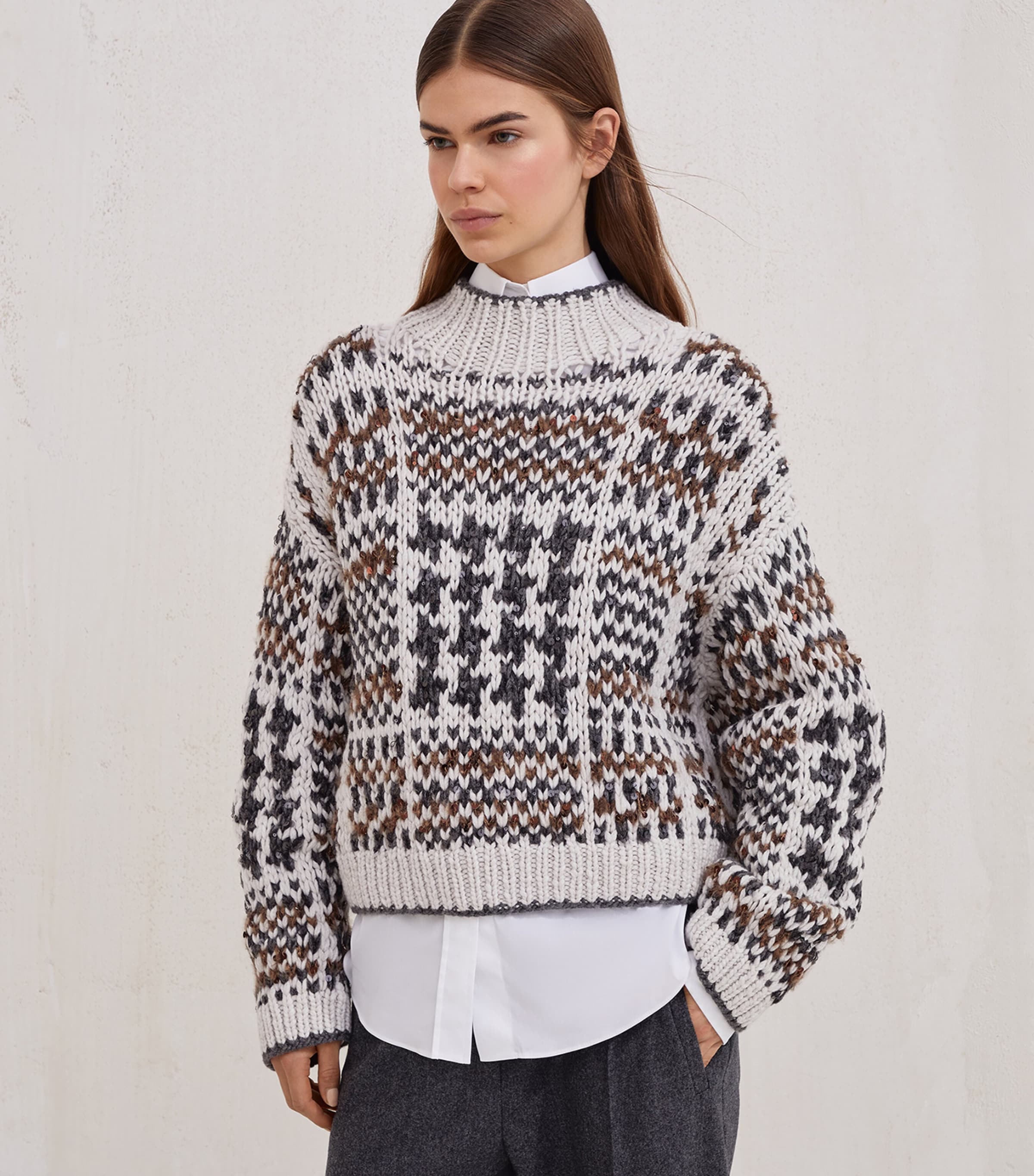 Cashmere Prince of Wales OPERA Sweater C9610 Image 2