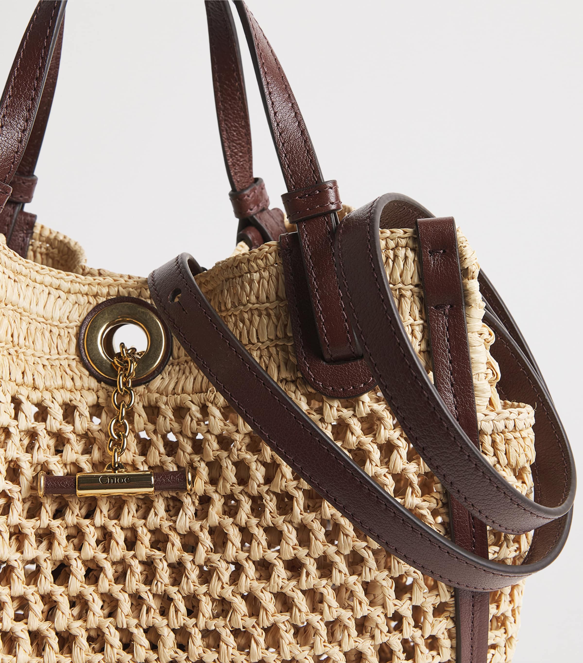 Chloé Small Raffia Iconic Double Carry Bag Hot Sand Image 3