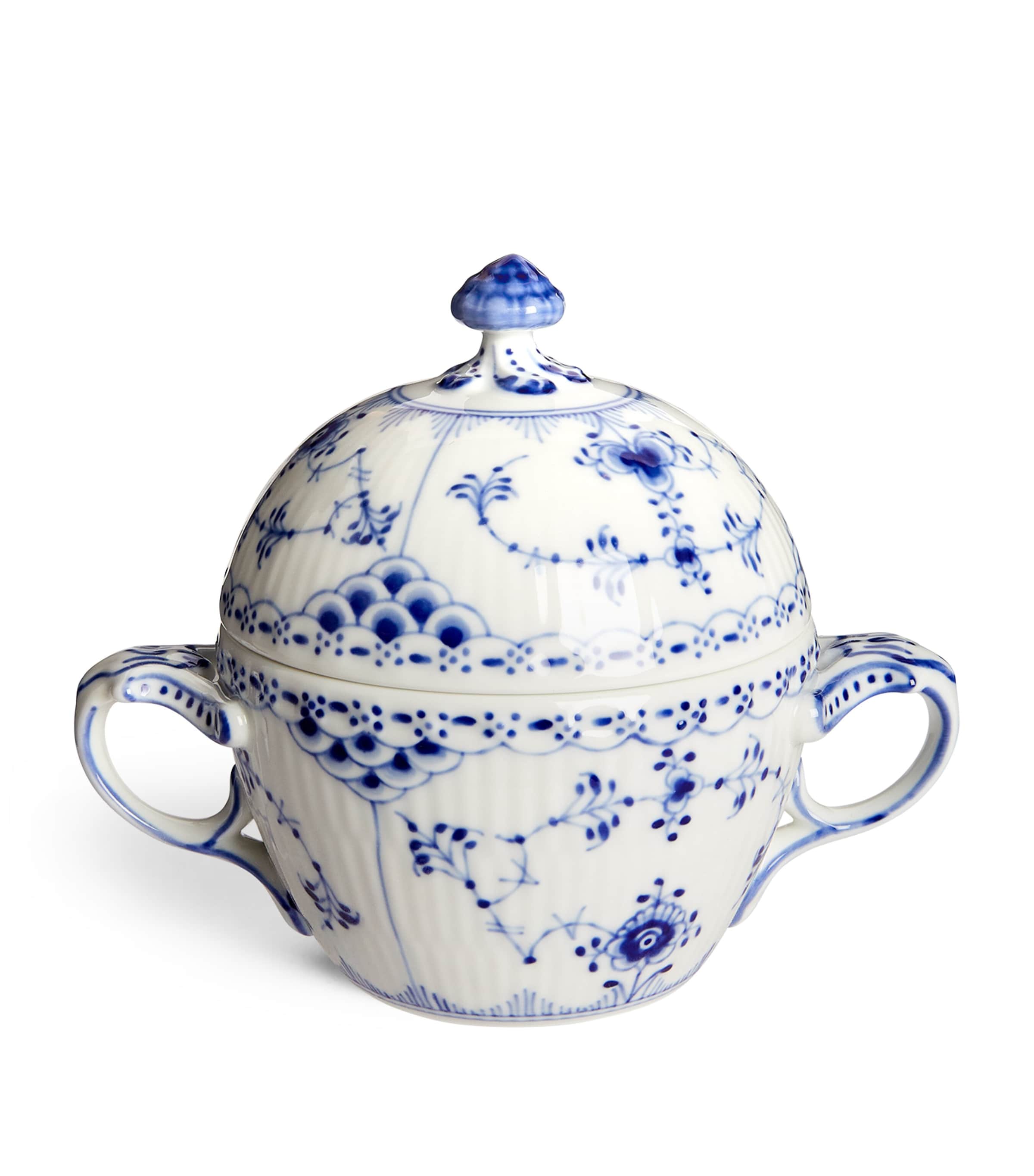 Royal Copenhagen Blue Fluted Half Lace Sugar Bowl and Lid | Dining | Tableware | Tea Sets | Serveware | Serving Bowls | Designers | Royal Copenhagen
