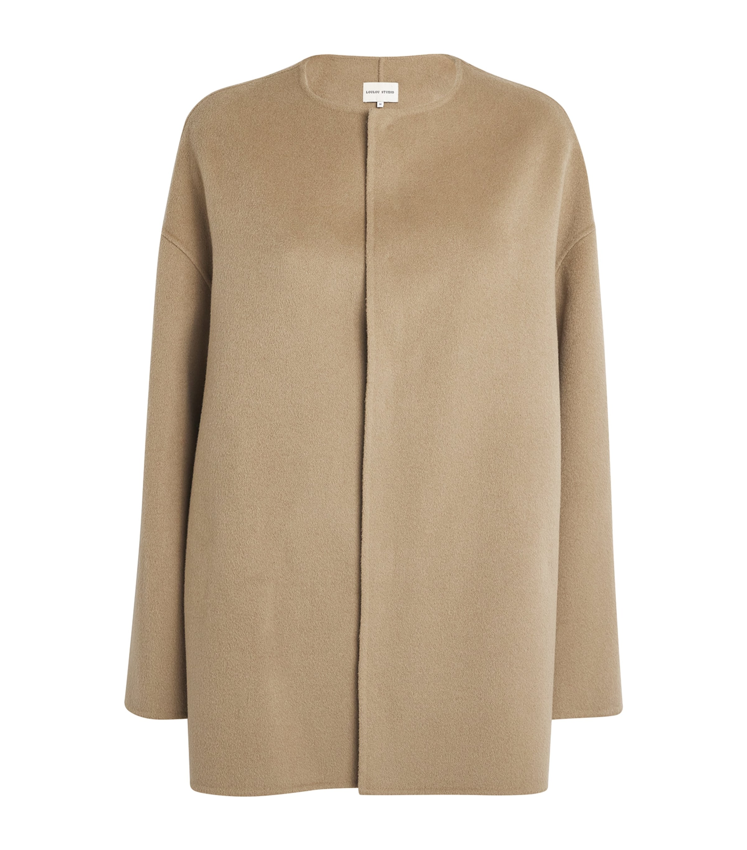 Shop Loulou Studio Wool-cashmere Round-neck Gio Coat In Brown