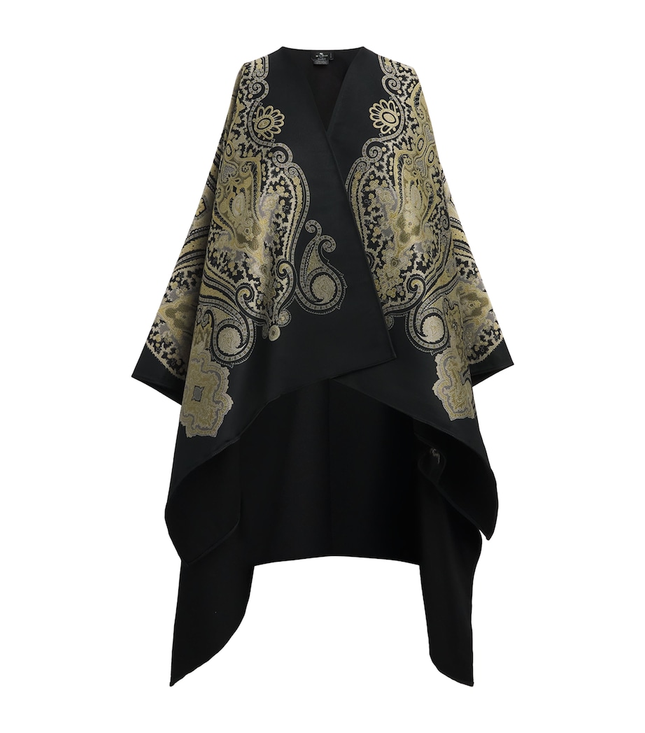 Wool-Blend Paisley Cape N0000 Image 1