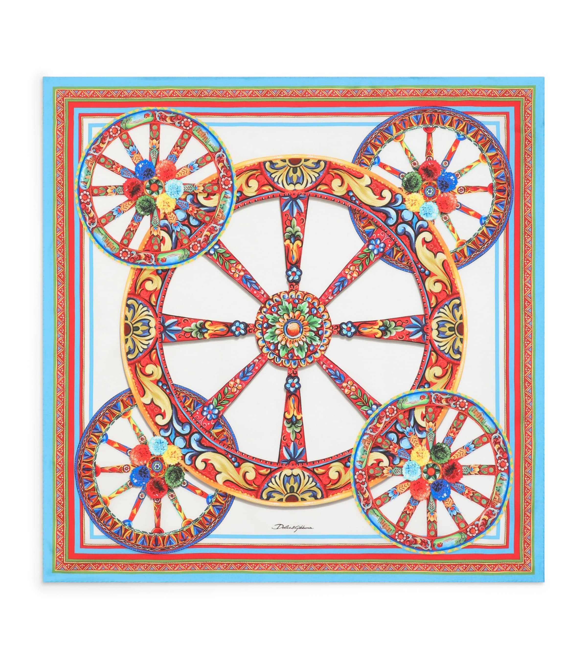 Dolce&Gabbana Silk Carretto Foulard Ruote Carretto Image 1