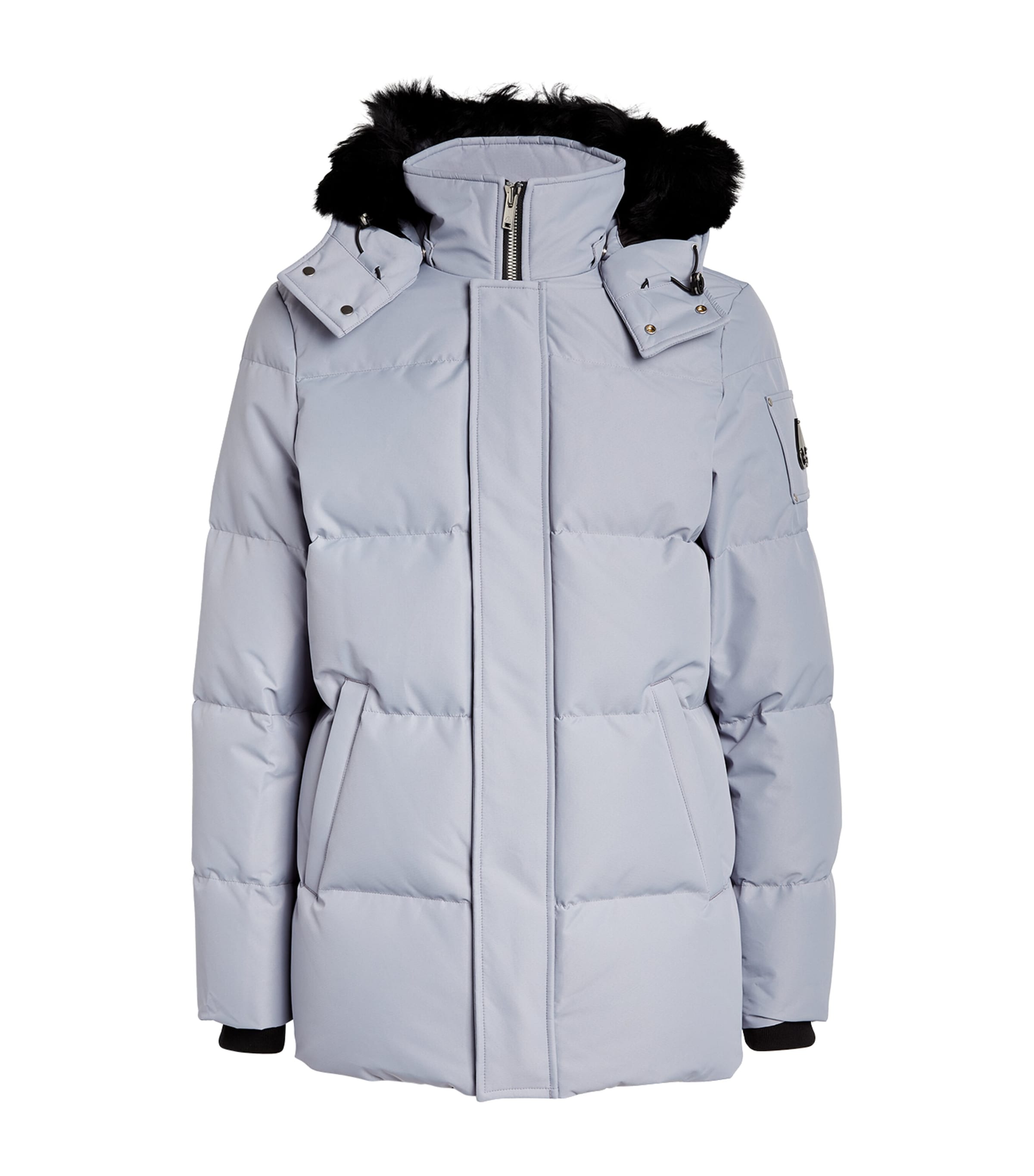 Shop Moose Knuckles Shearling-trim 3q Cloud Puffer Jacket In Blue