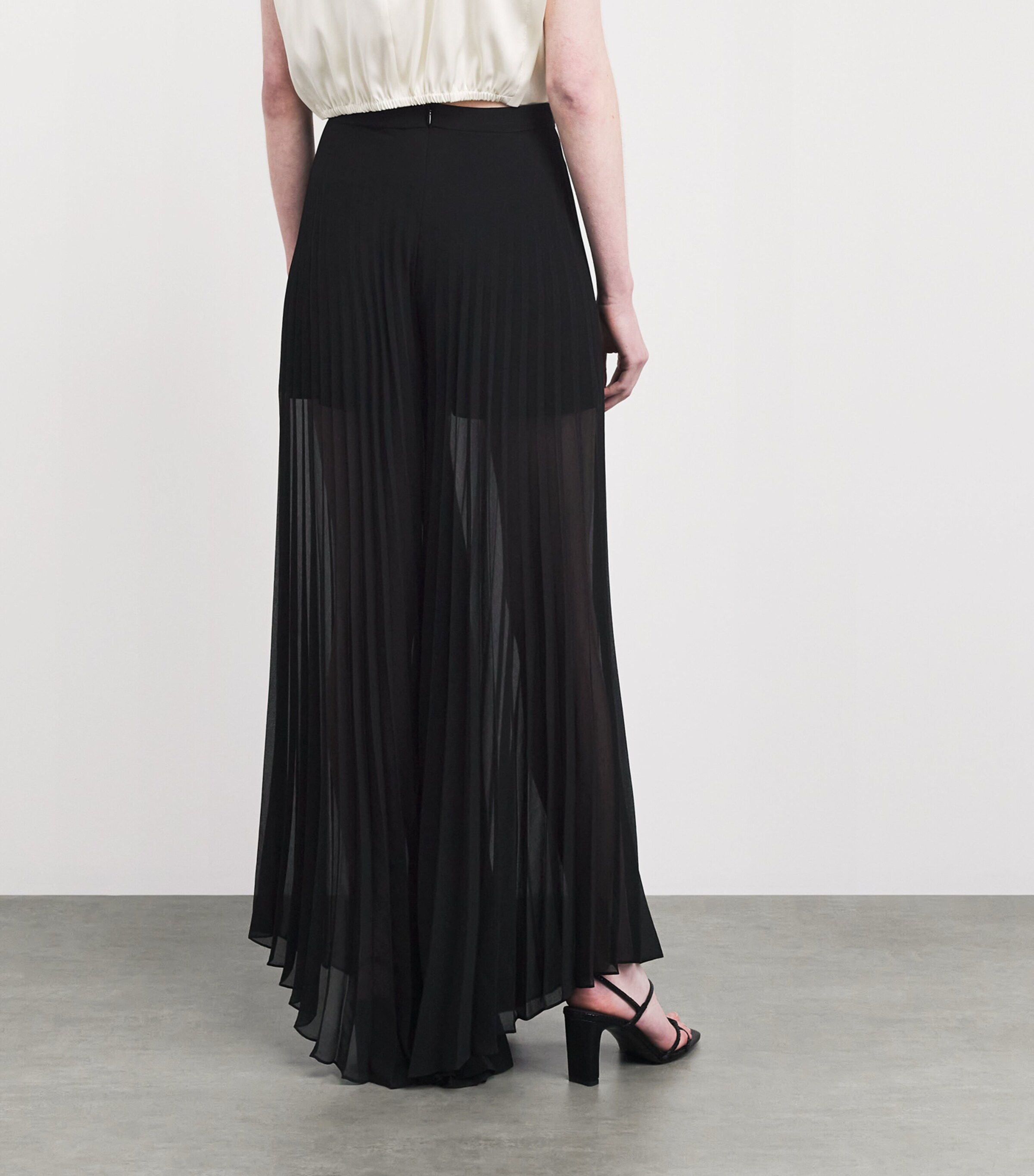 Sandro Paris Womens Organza Pleated Trousers Black Image 5