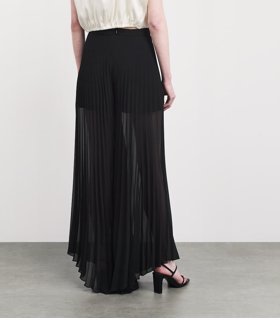 Sandro Paris Womens Organza Pleated Trousers Black Image 5