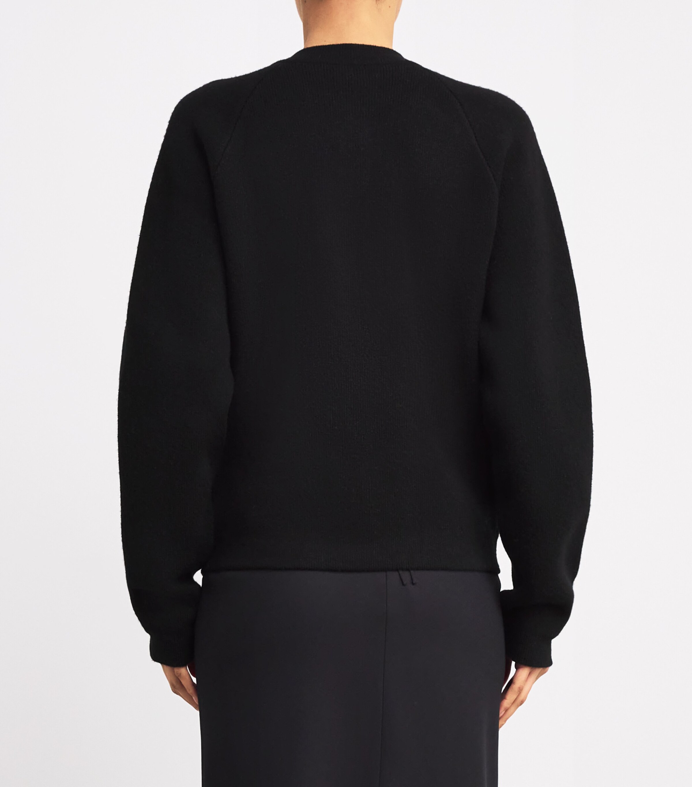 Toteme Womens Wool-Blend Cardigan Black Image 4
