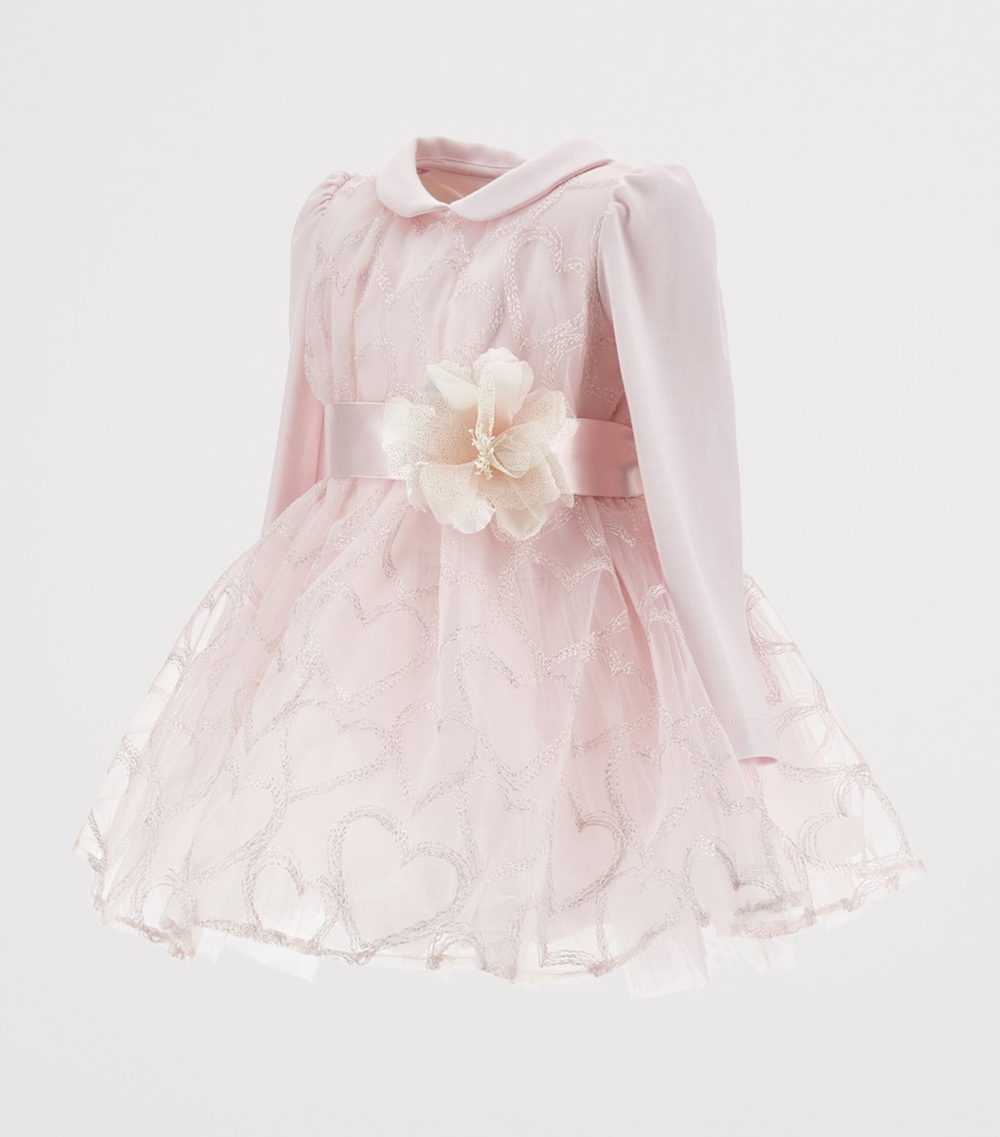 Tulle Glitter-Heart Appliqué Dress (3-36 Months) ROSA ANTICO Image 3