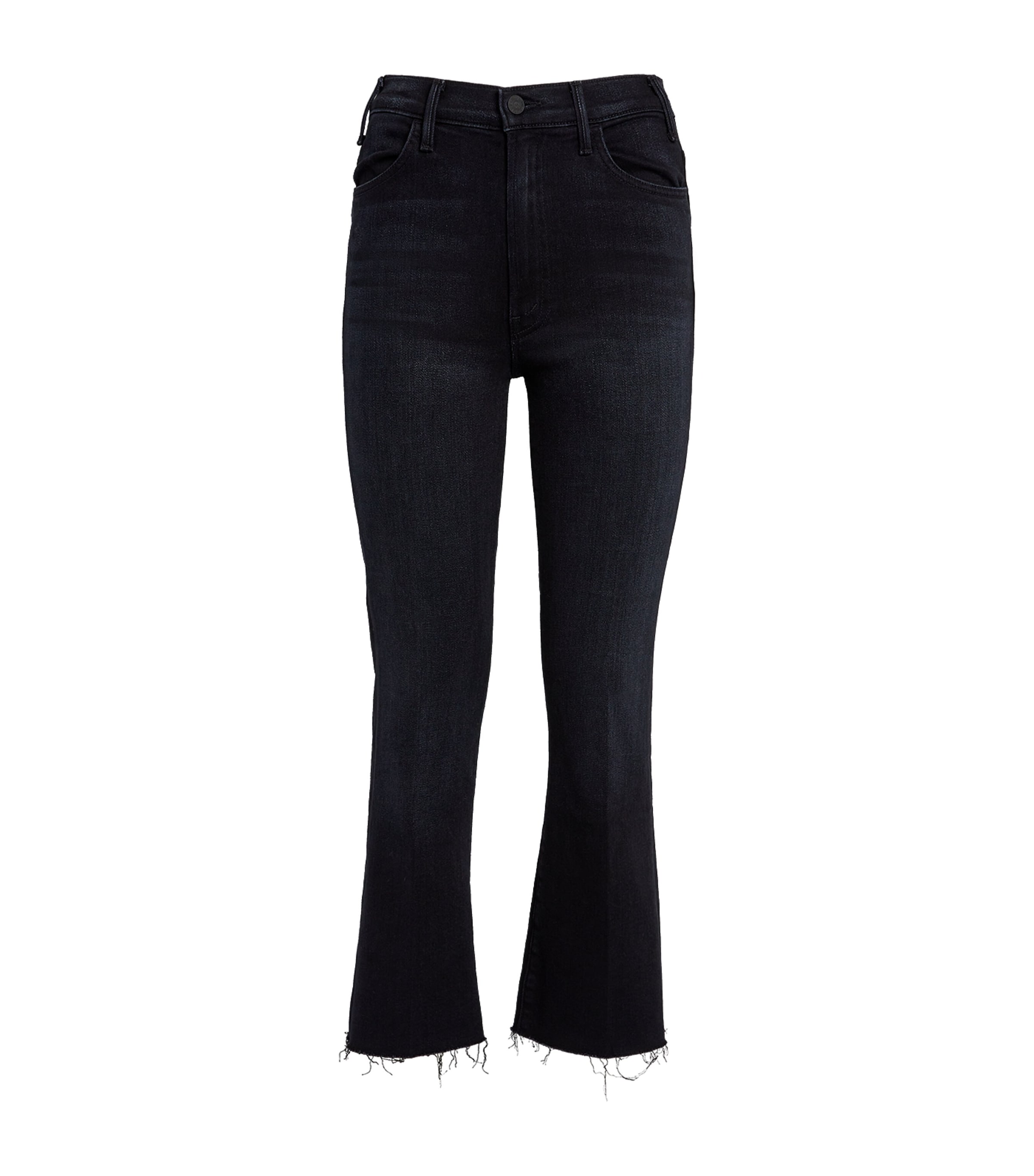 Shop Mother Hustler High-rise Flared Jeans In Black