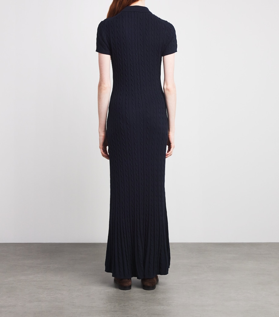 Cotton Cable-Knit Maxi Dress HUNTER NAVY Image 3