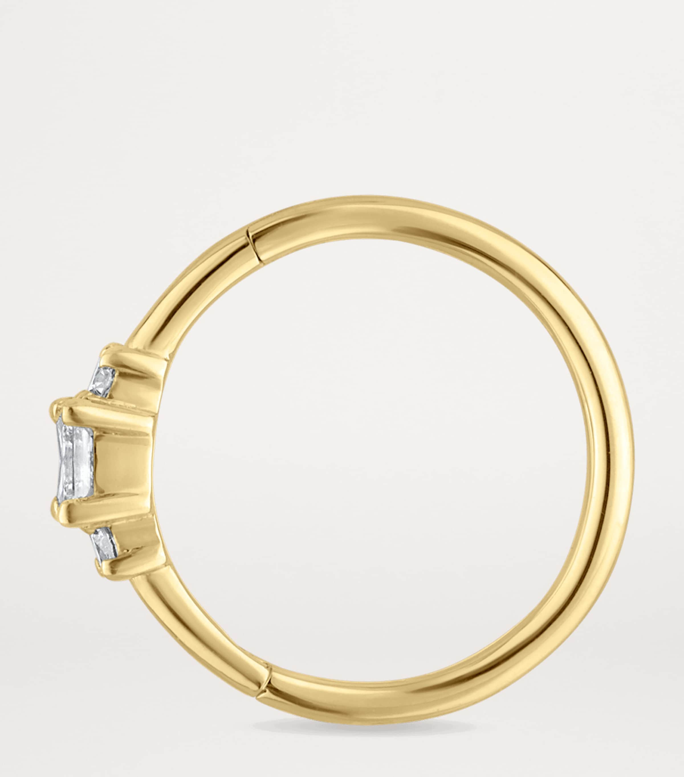 Diamond Princess Single Hoop Earring (9.5mm) YELLOW GOLD Image 2