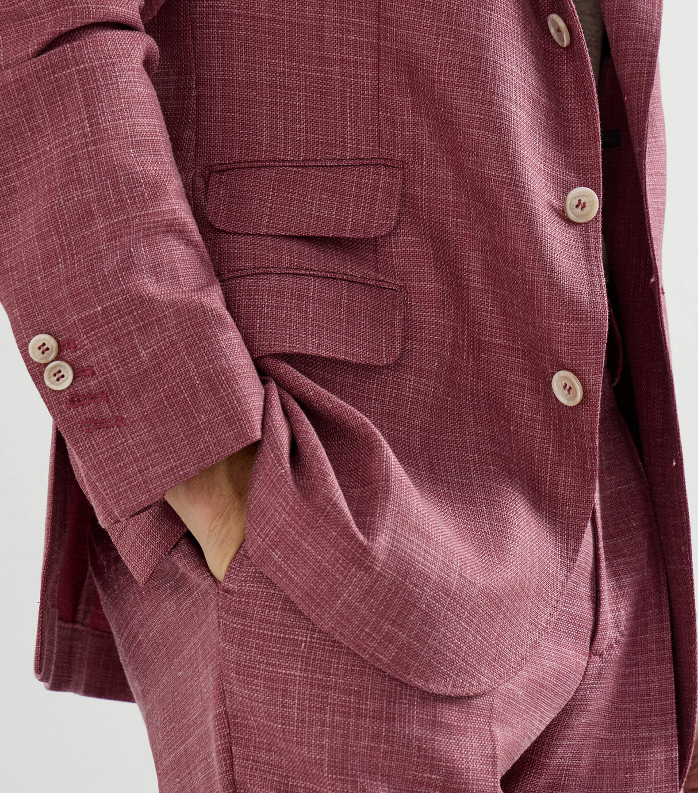 Brunello Cucinelli Red Wool-Linen-Silk 2-Piece Suit | Harrods US