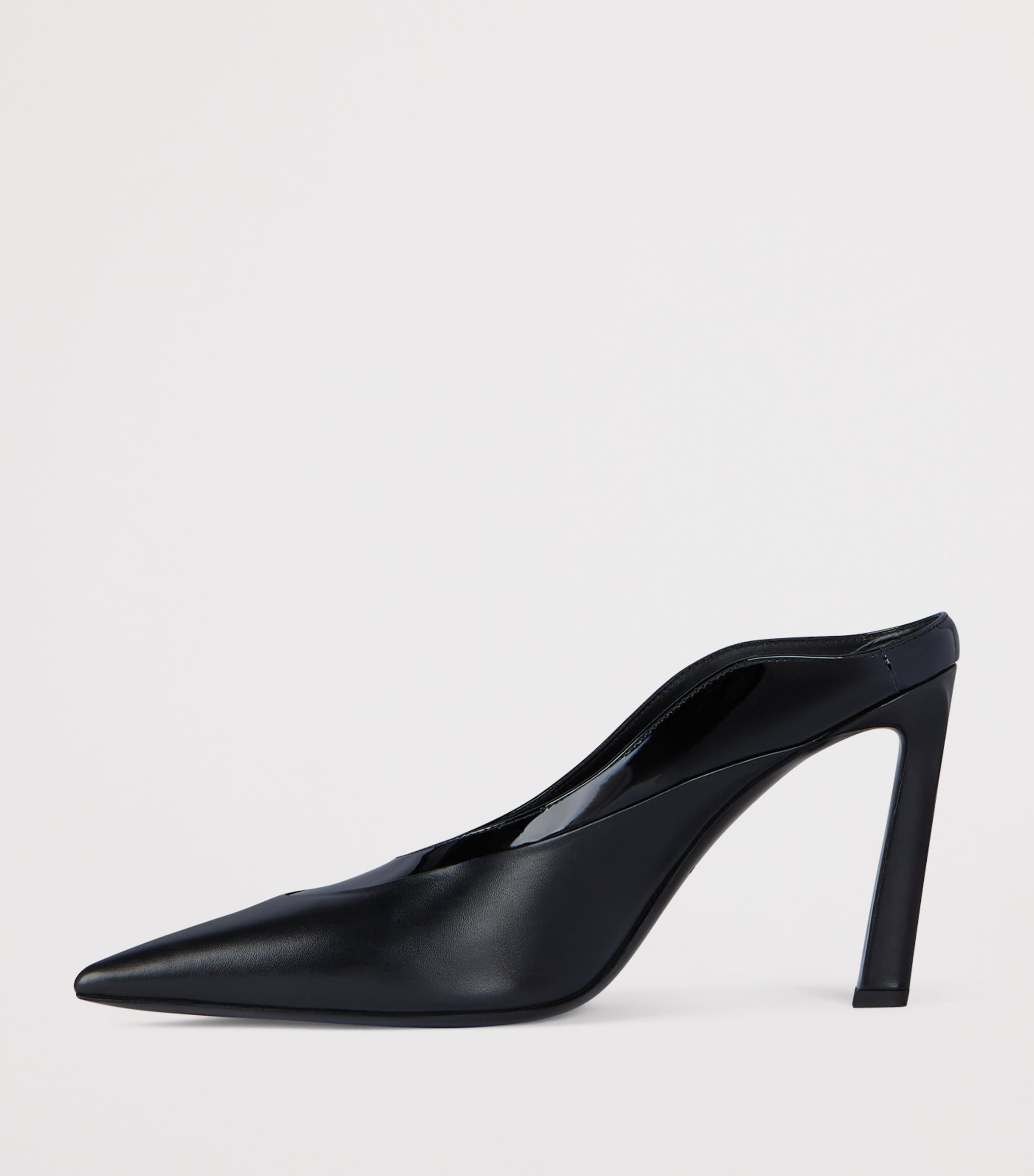 Leather Closed-Toe Mules 95 BLACK Image 3