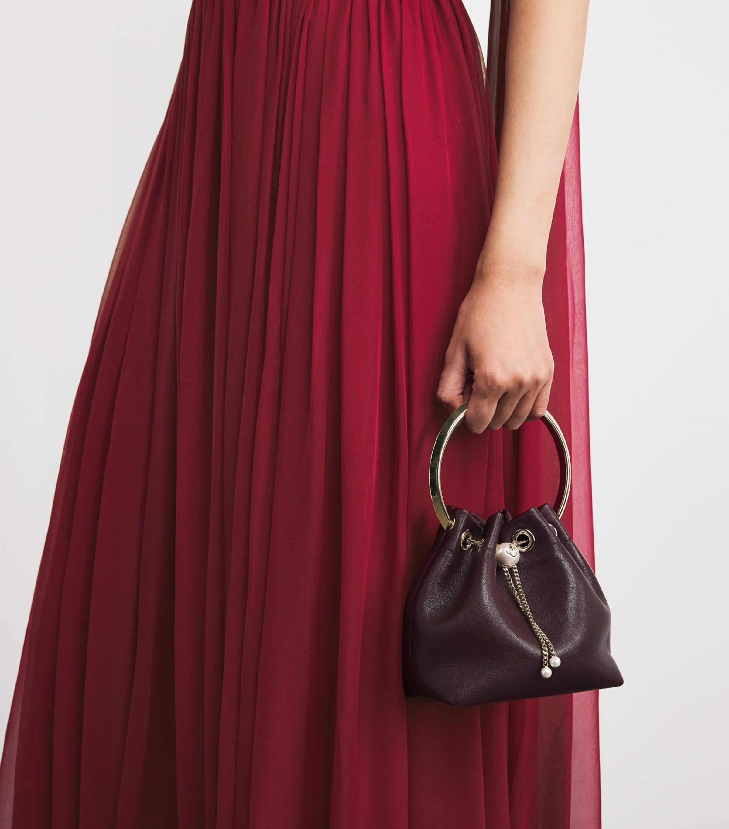 Silk Ruched Gown 191724 CABERNET Image 6