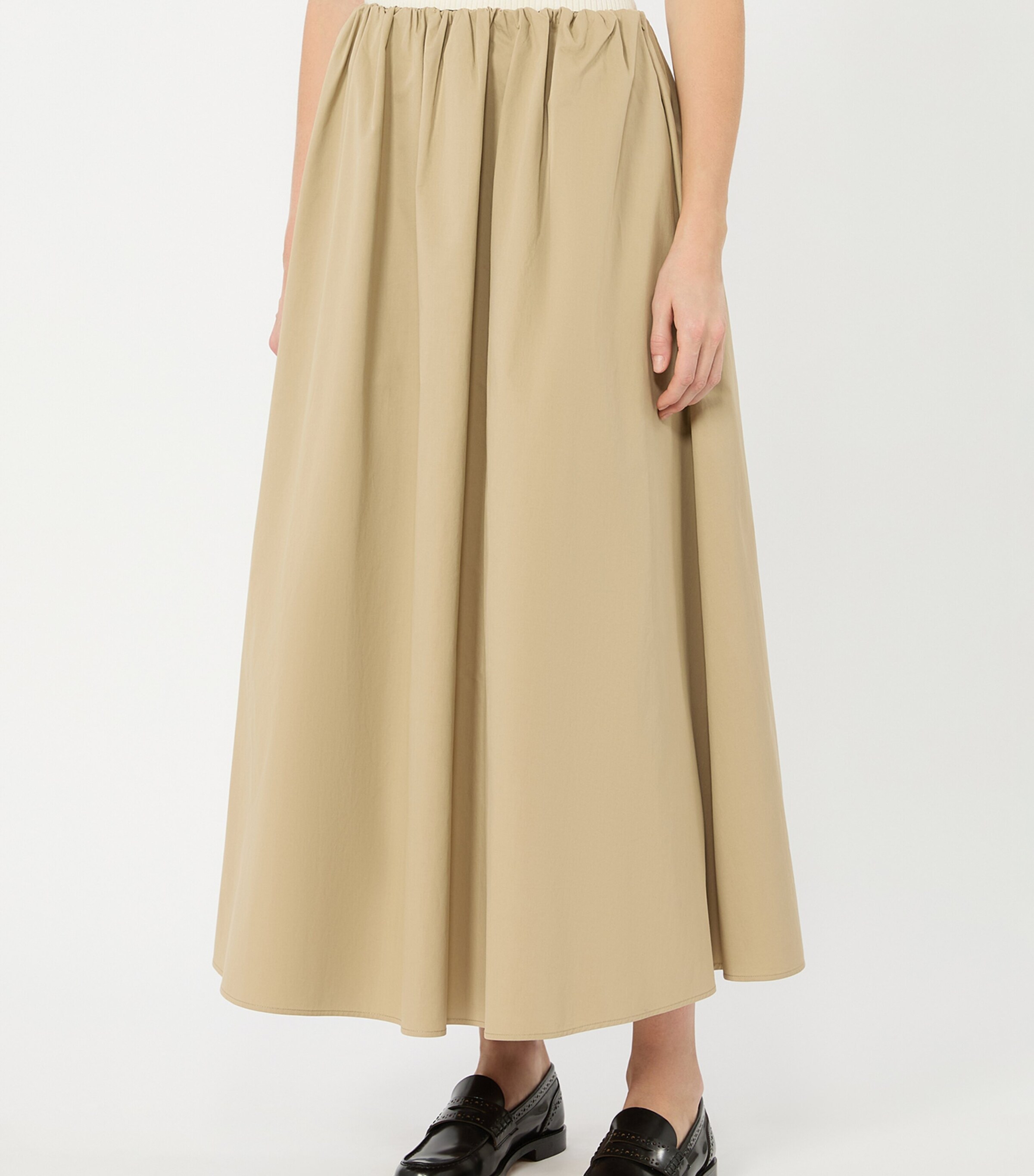 Weekend Max Mara Womens Cotton A-Line Maxi Skirt Beige Image 2