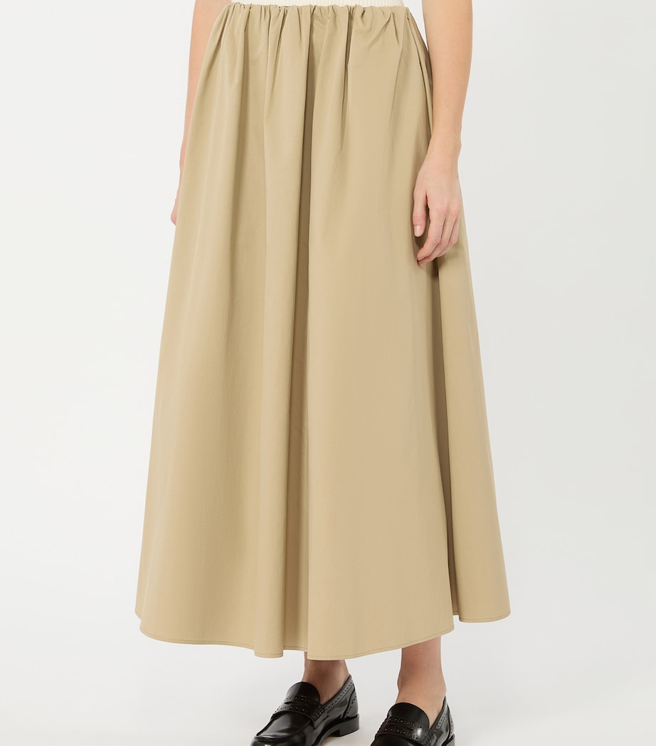 Weekend Max Mara Womens Cotton A-Line Maxi Skirt Beige Image 2