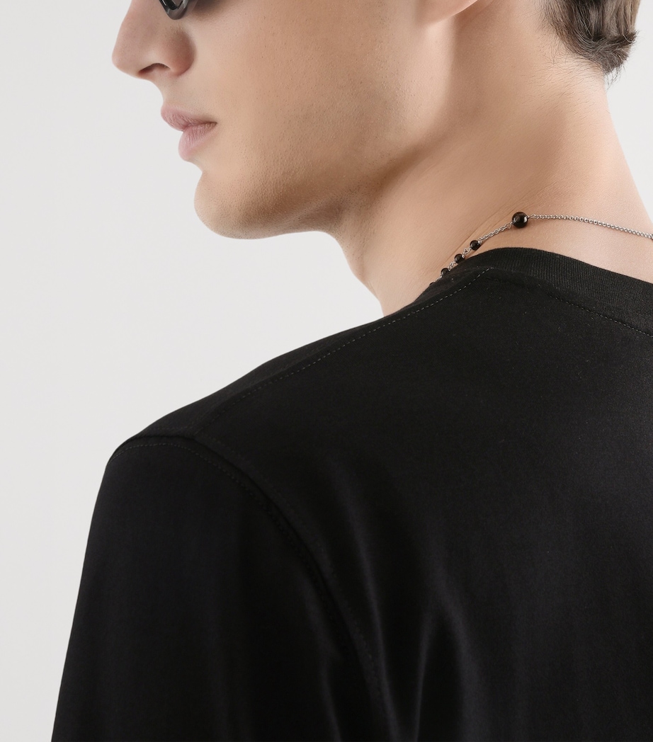 Cotton Embroidered Logo T-Shirt N0000-BLACK Image 3