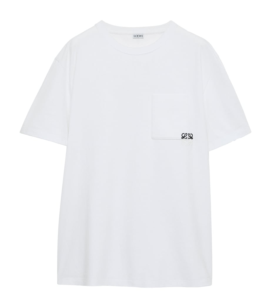LOEWE Mens Pocket Anagram T-Shirt White Image 1