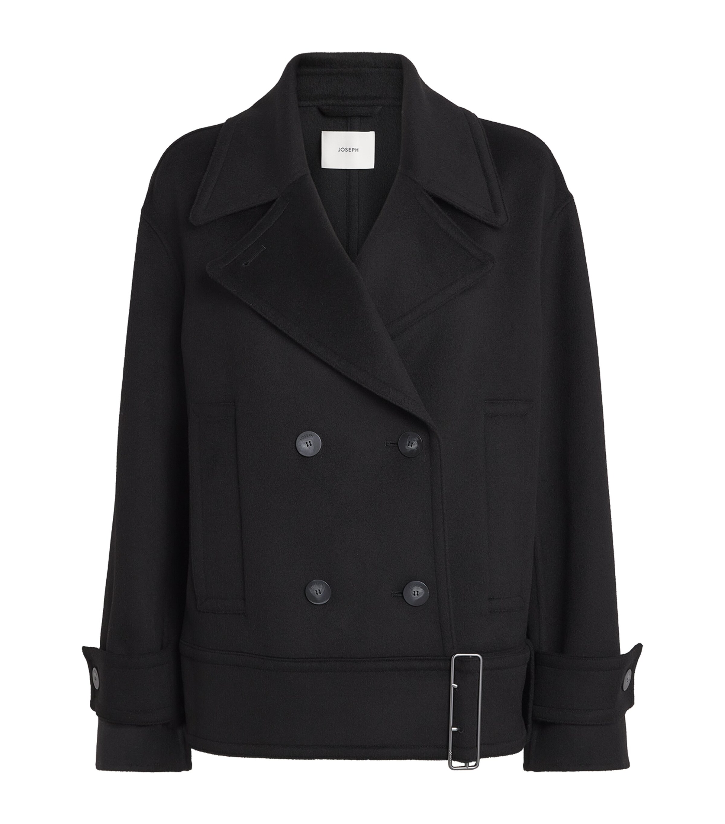 Joseph Womens Wool-Cashmere Weston Pea Coat Black Image 1