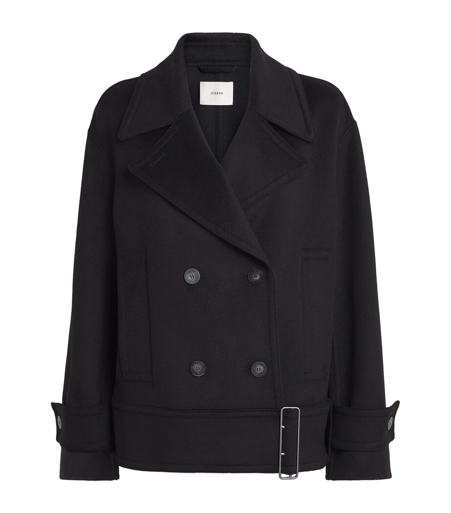 Joseph Womens Wool-Cashmere Weston Pea Coat Black Image 1