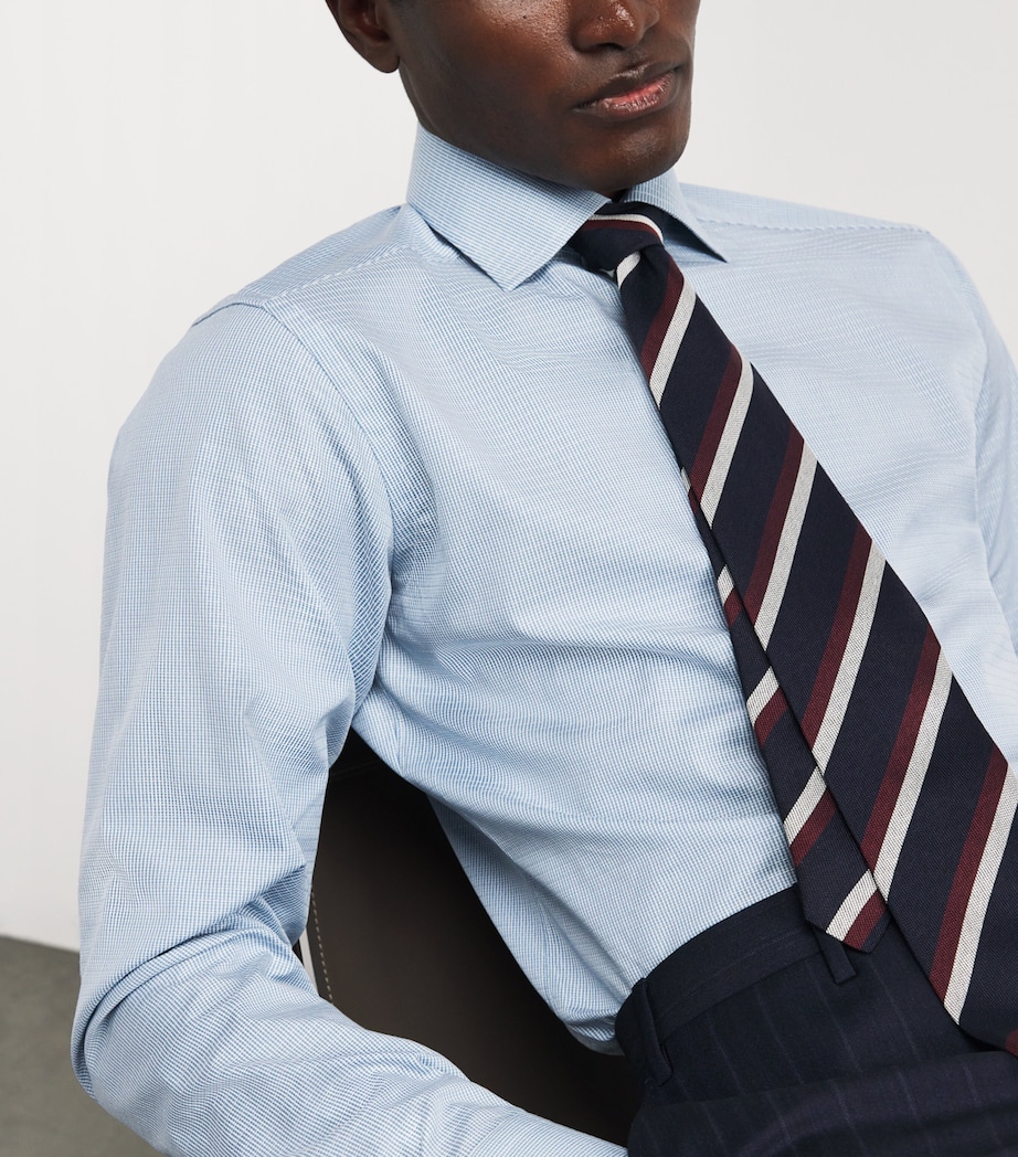 Cotton Dobby Stripe Shirt MID BLUE Image 6